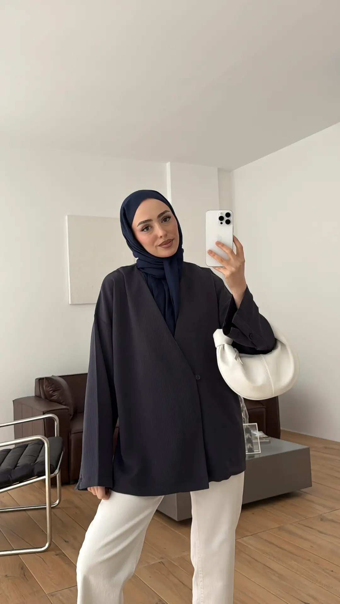 Yandan Düğmeli Kimono Antrasit