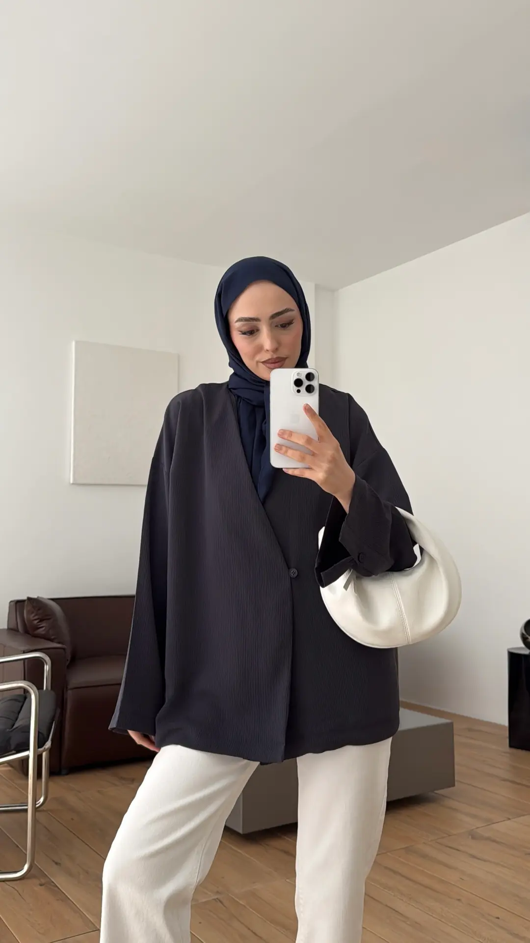 Yandan Düğmeli Kimono Antrasit