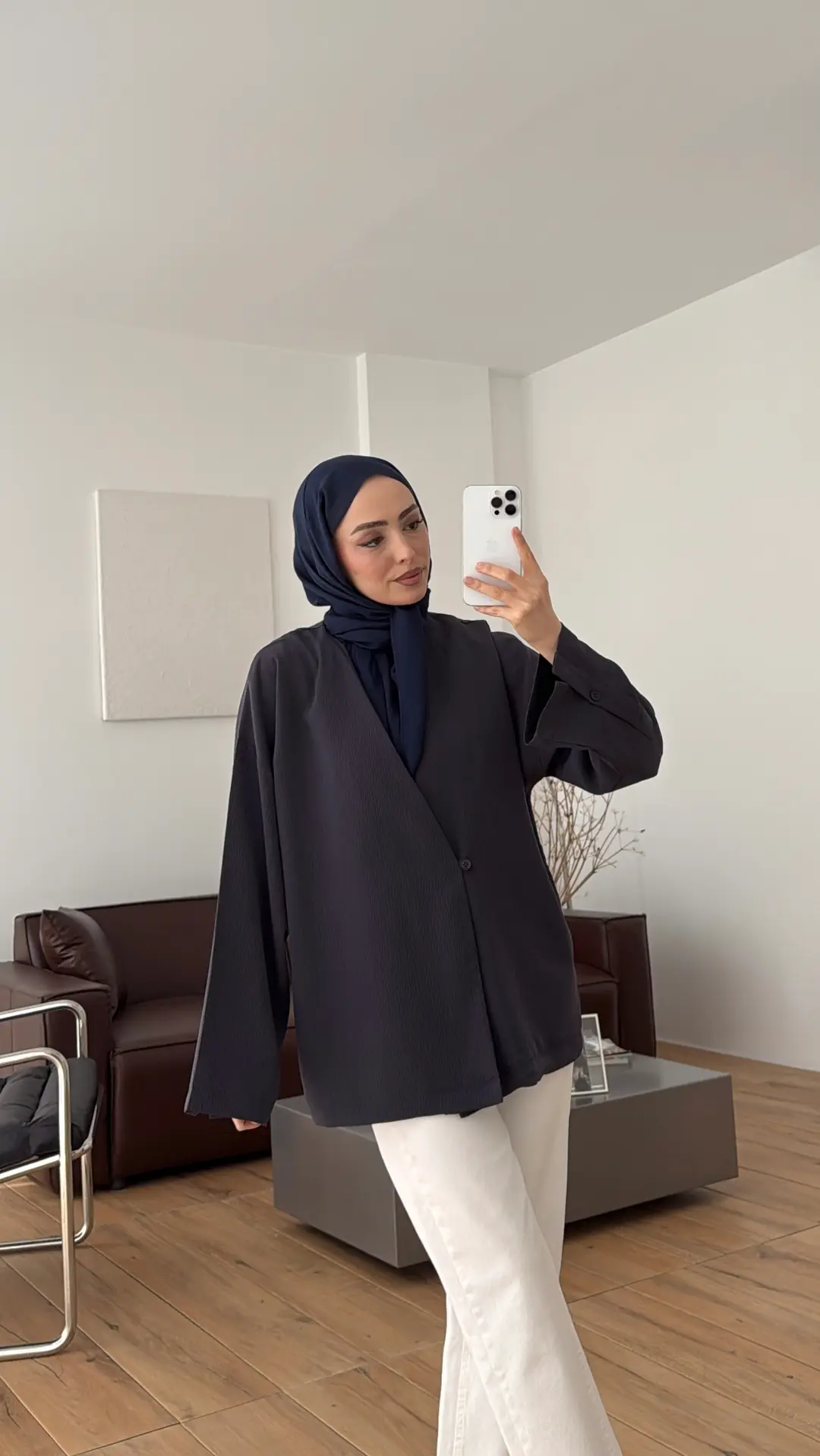 Yandan Düğmeli Kimono Antrasit