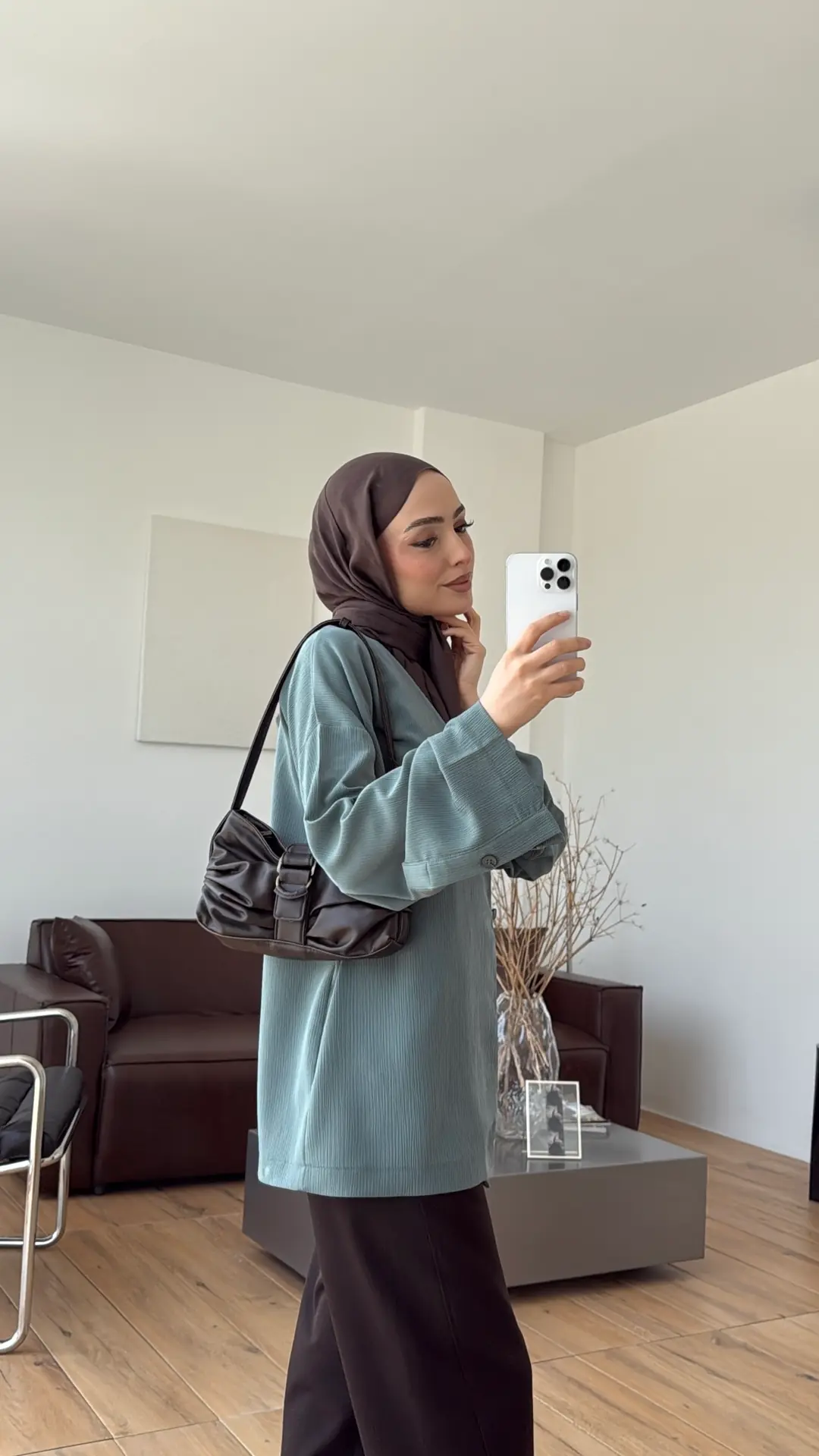 Yandan Düğmeli Kimono Çağla