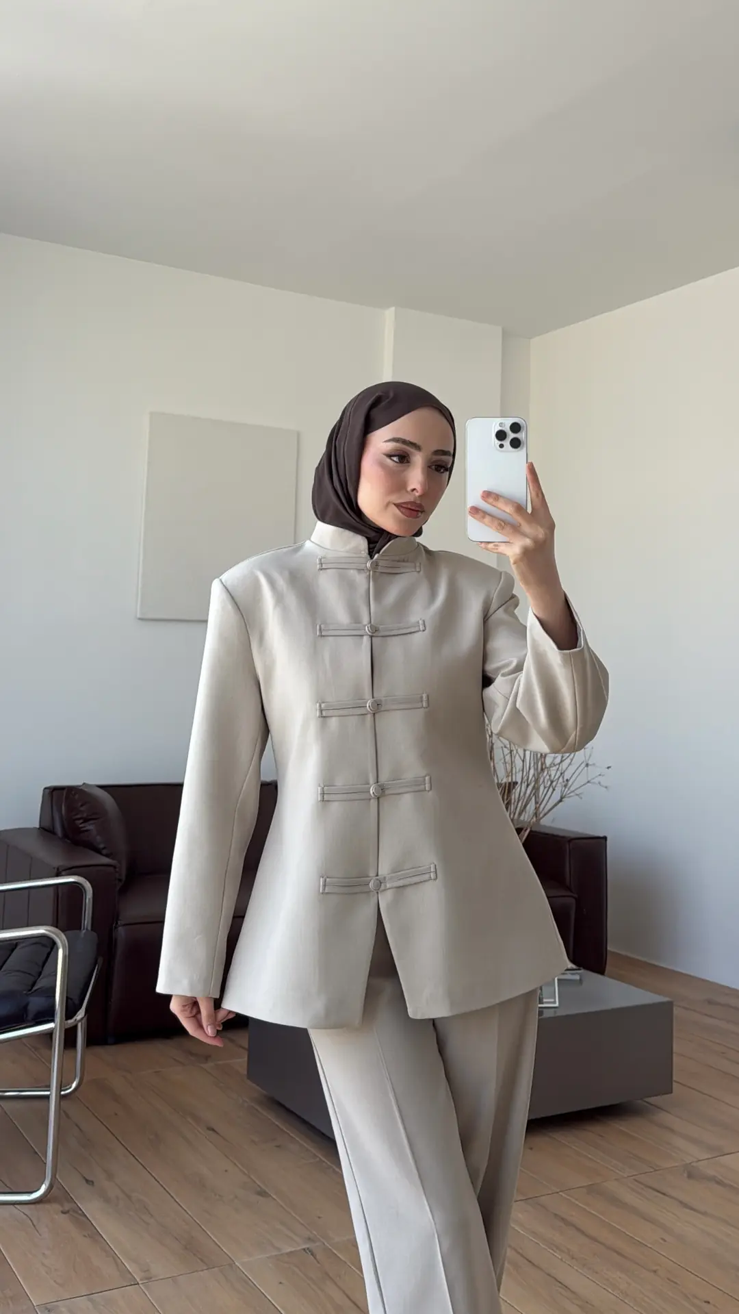 Birit Detay Ceket Takım Taş