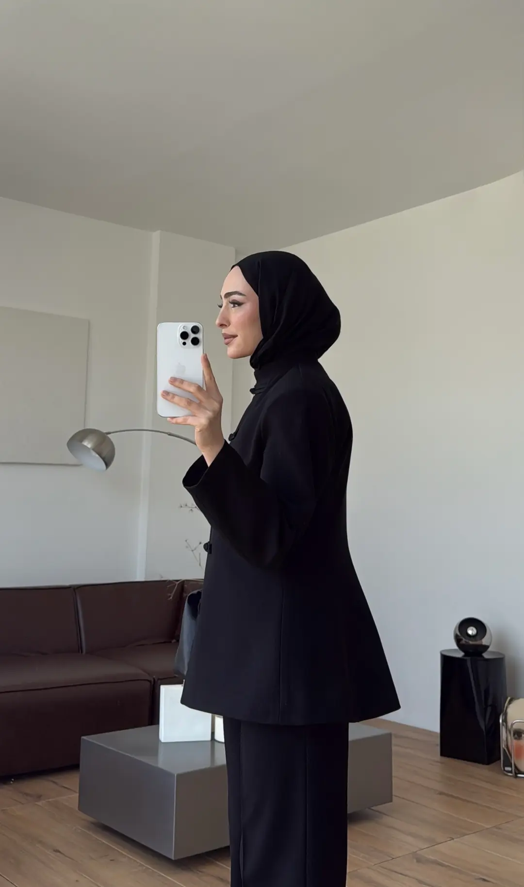 Birit Detay Ceket Takım Siyah