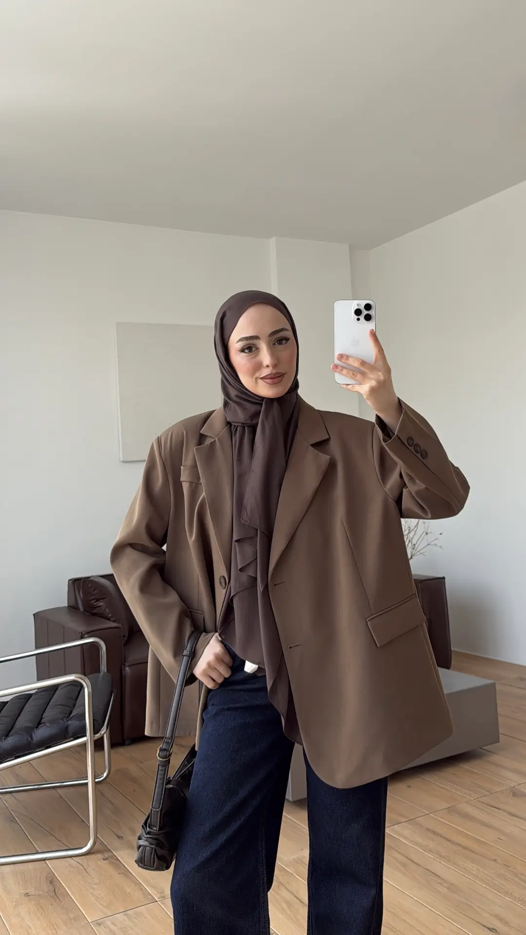 Oversize Çift Düğmeli Ceket Haki
