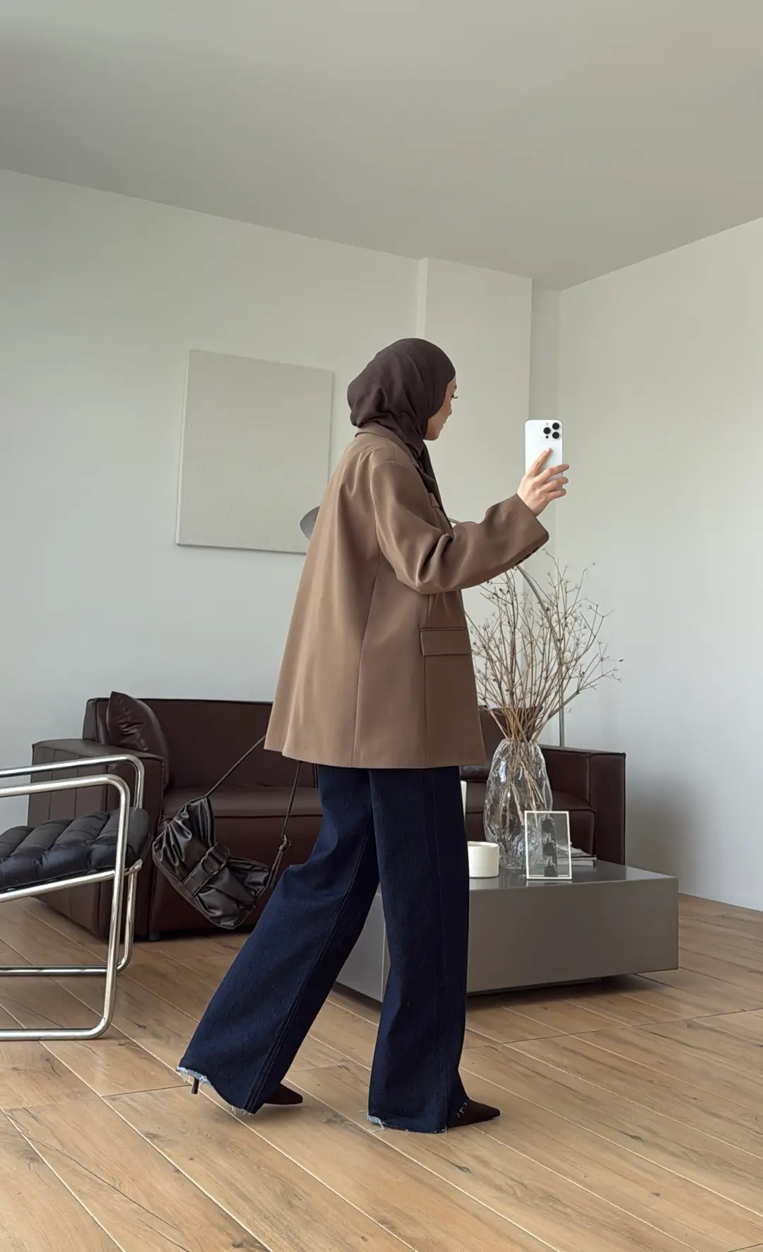 Oversize Çift Düğmeli Ceket Haki
