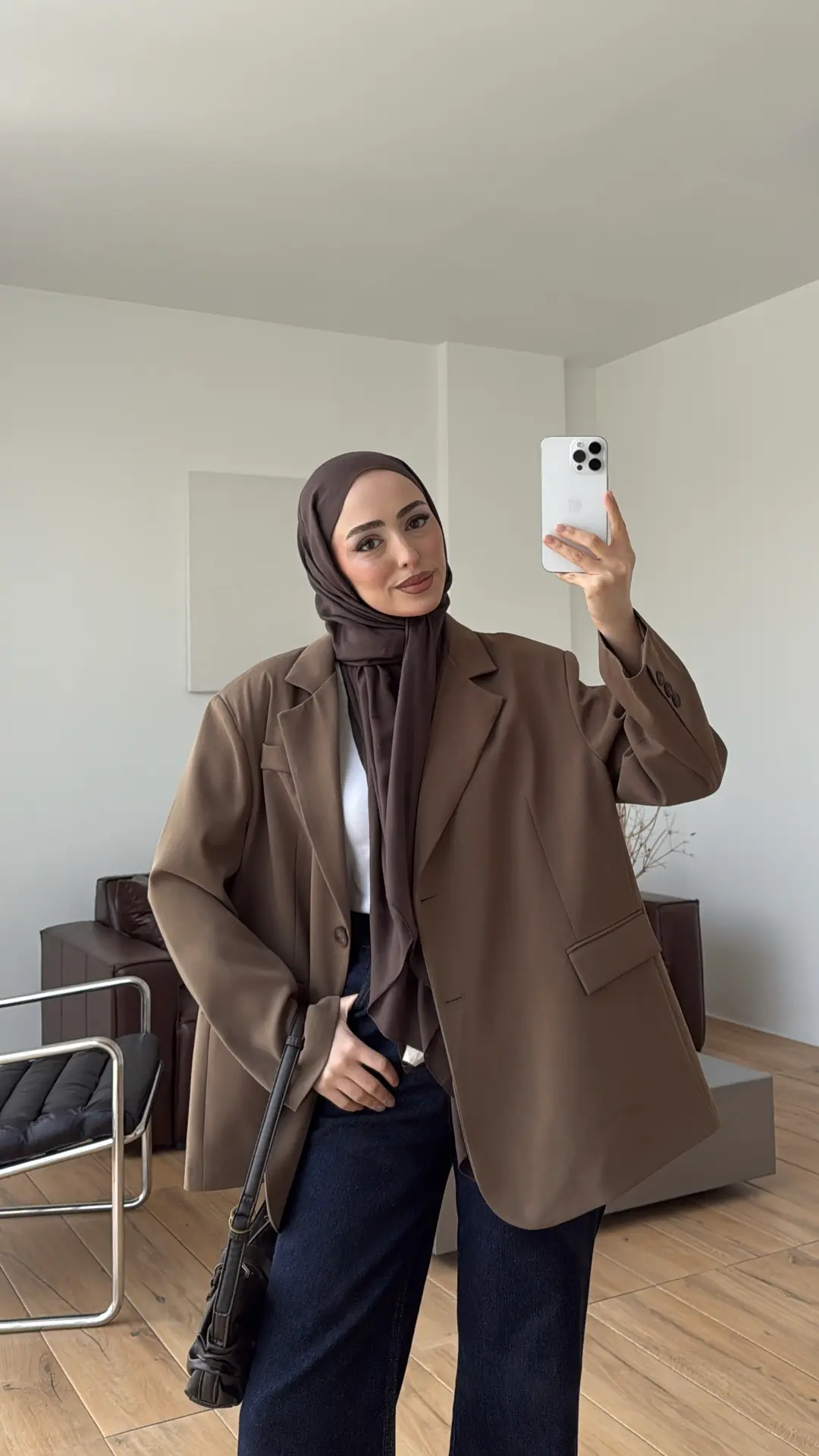 Oversize Çift Düğmeli Ceket Haki