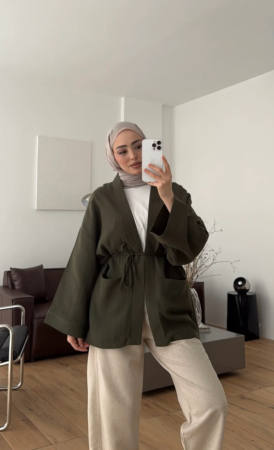 Müslin Kimono Haki