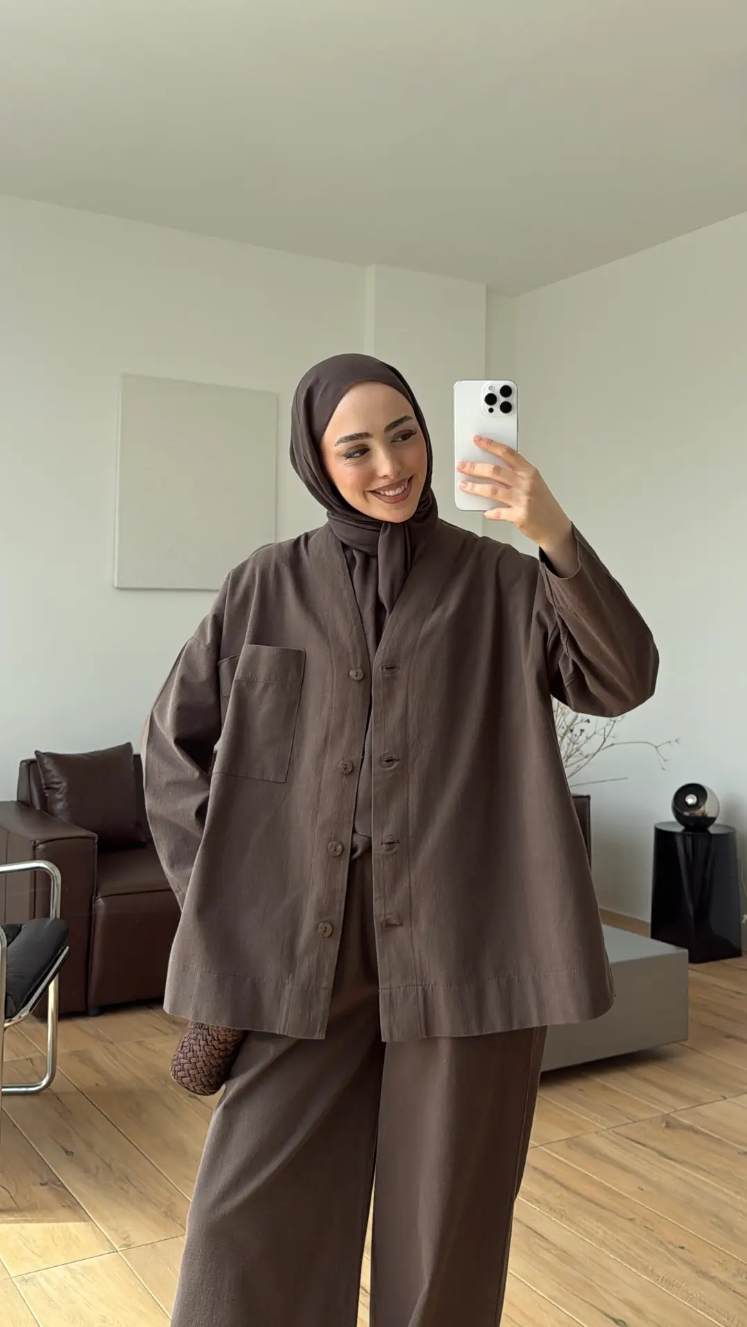Bluz Pantolon Takım Kahve