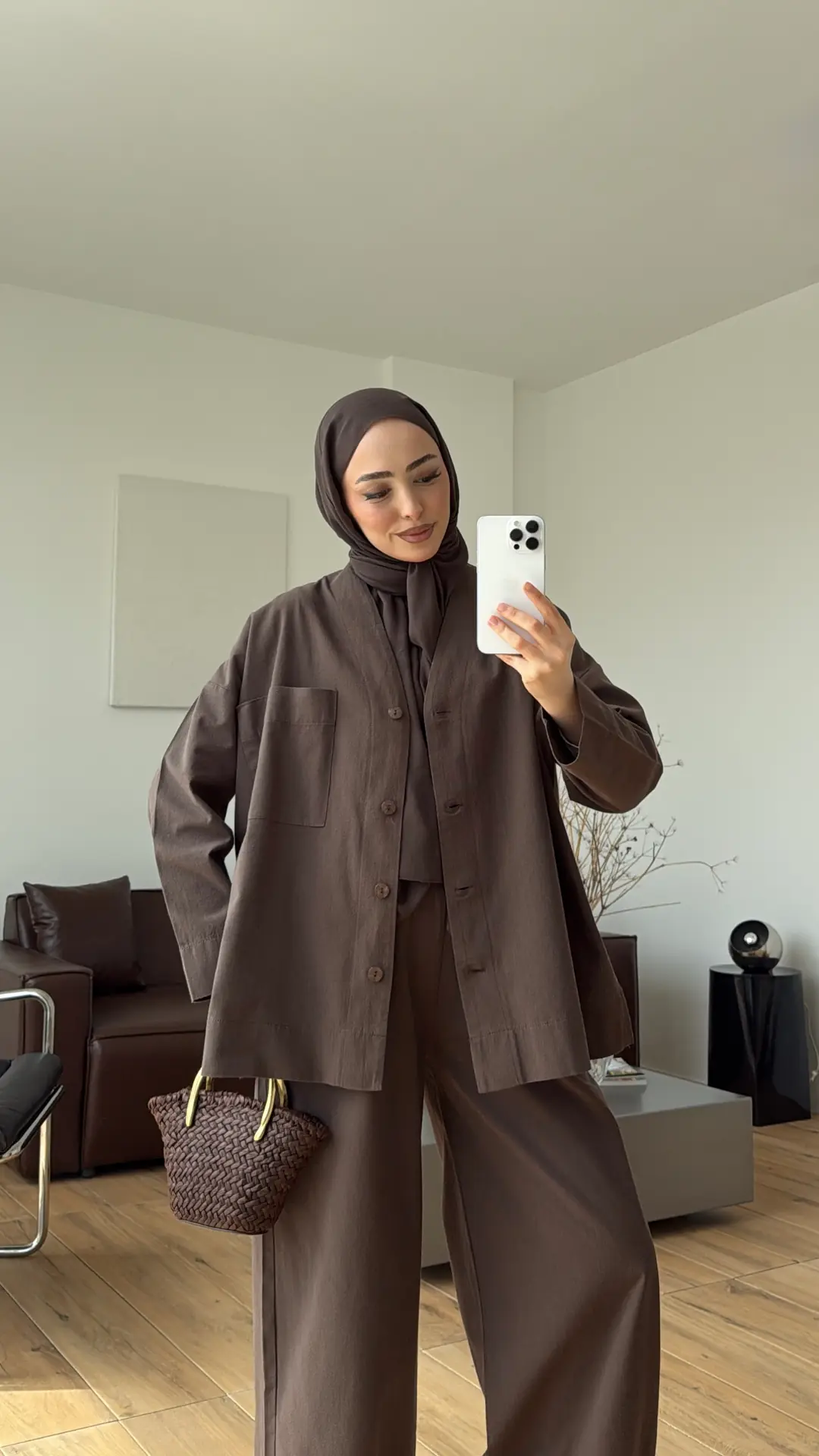 Bluz Pantolon Takım Kahve