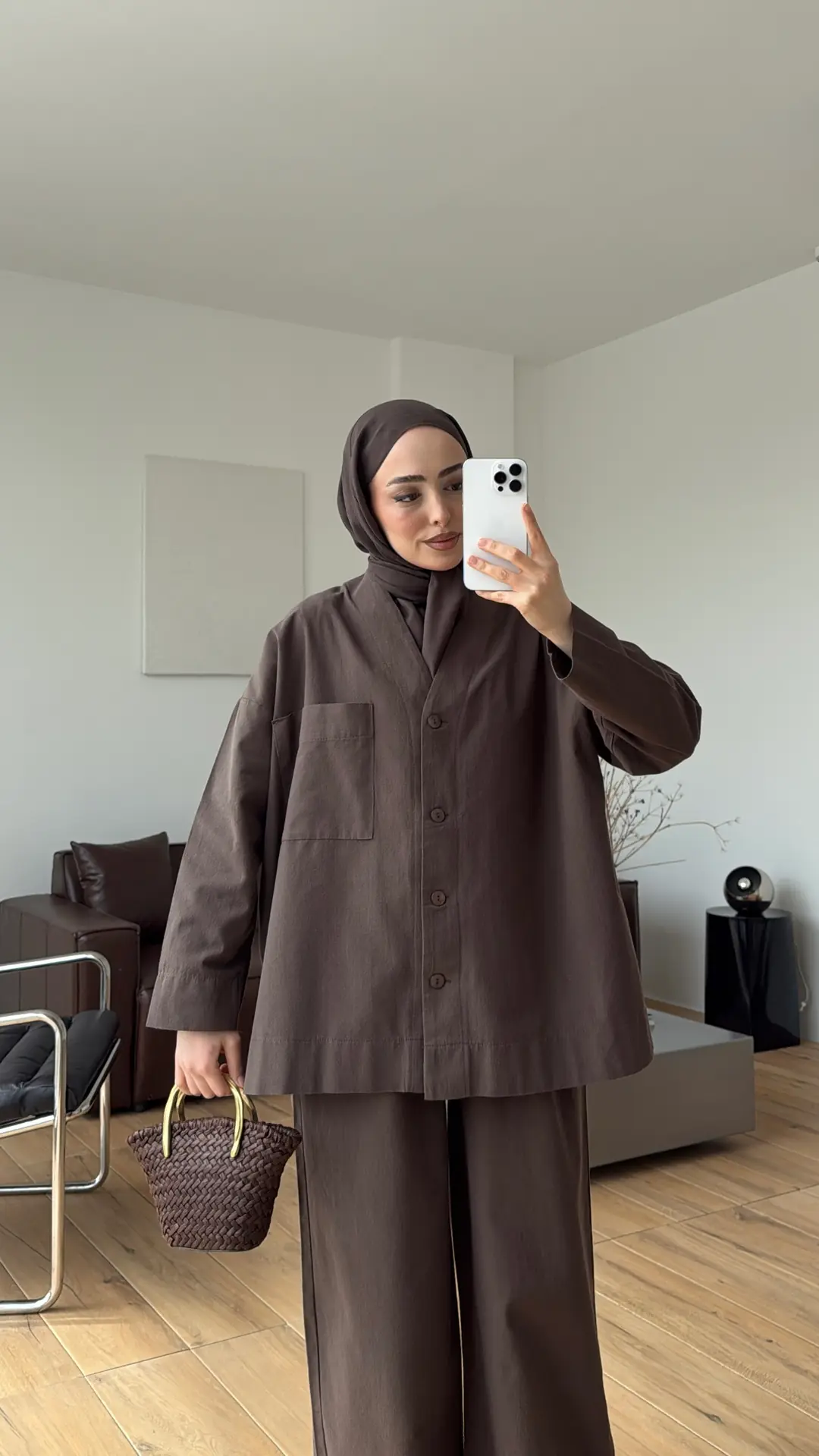 Bluz Pantolon Takım Kahve