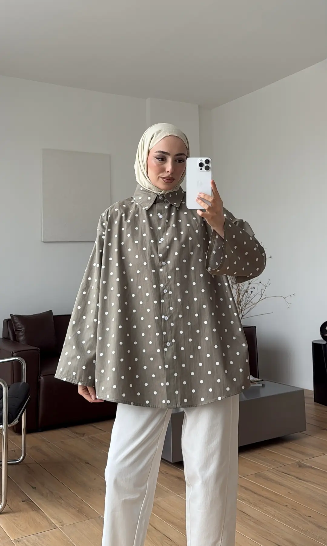 Dijital Baskılı Gömlek Haki