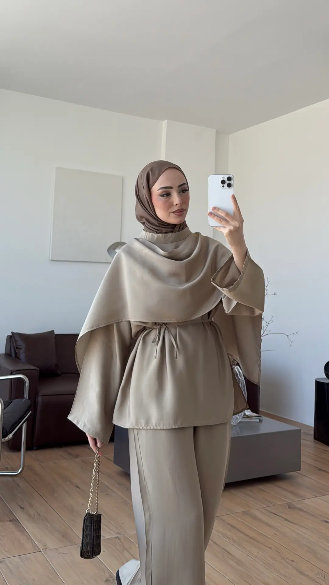 Şal Detay Pantolon Takım Çağla
