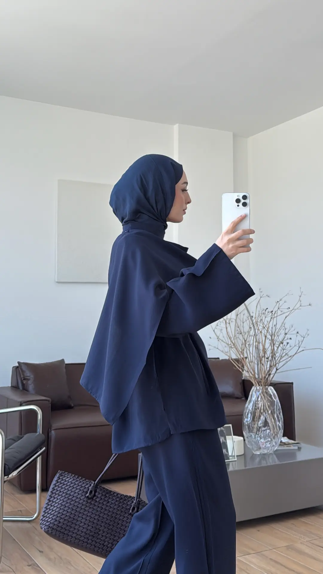 Şal Detay Pantolon Takım Lacivert