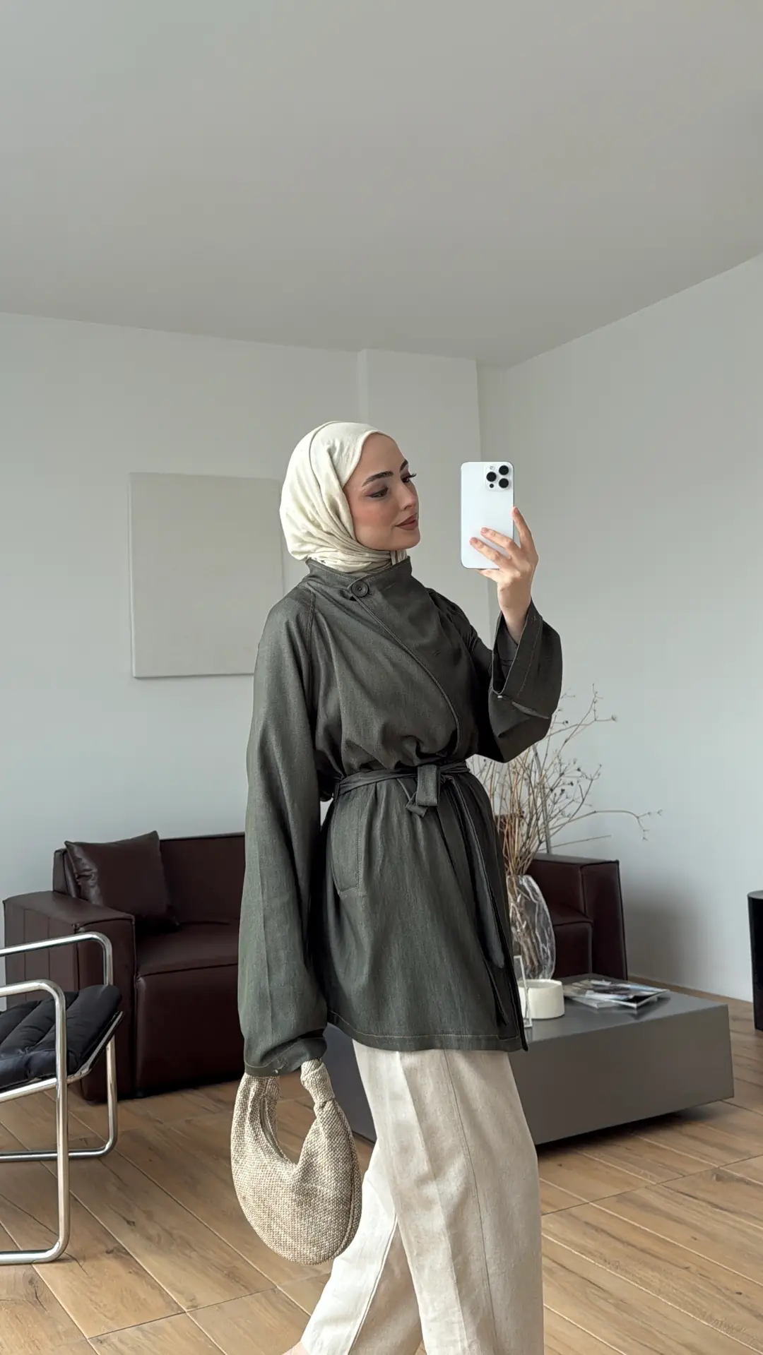 Salaş Yıkamalı Tencel Ceket Haki