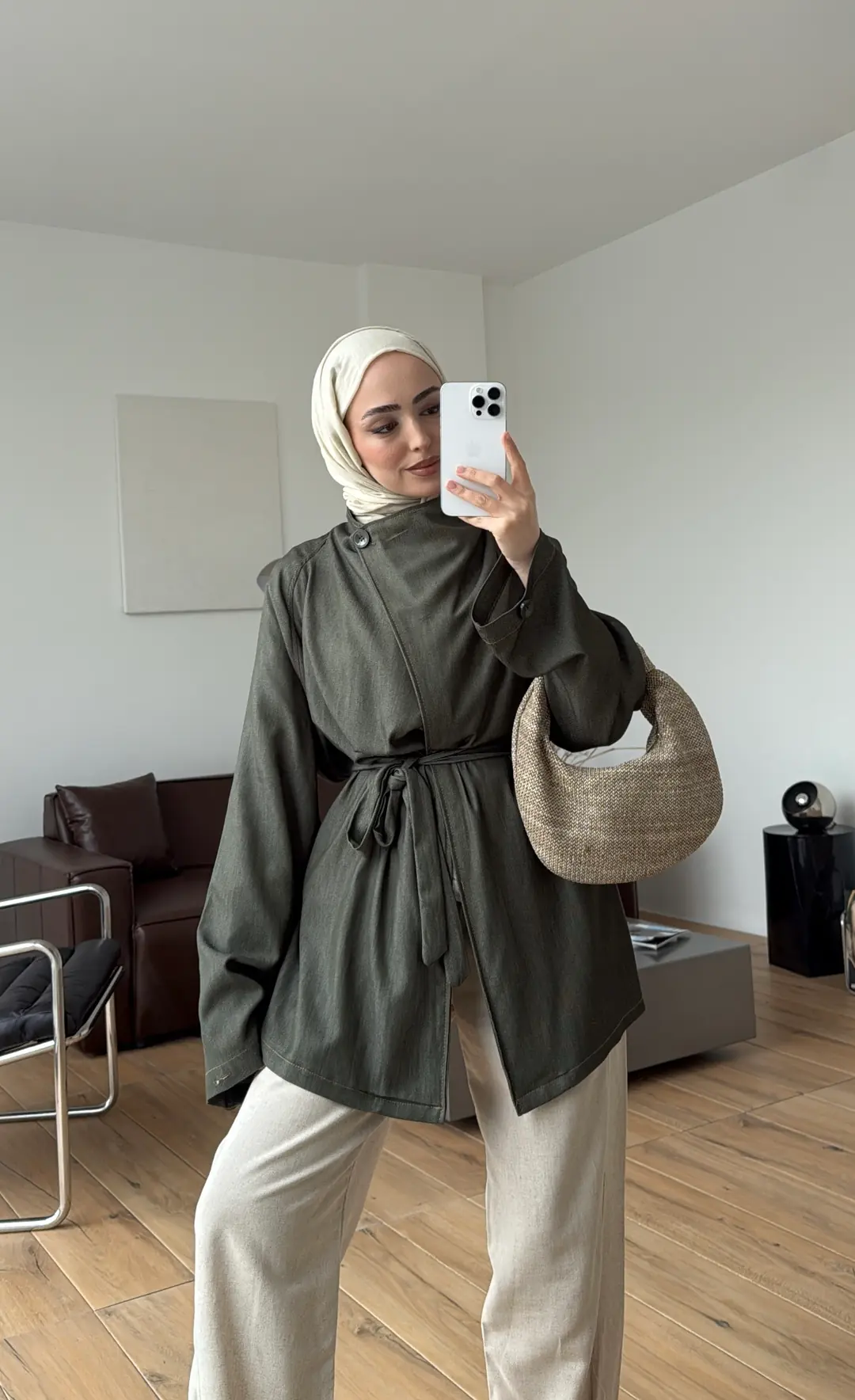 Salaş Yıkamalı Tencel Ceket Haki