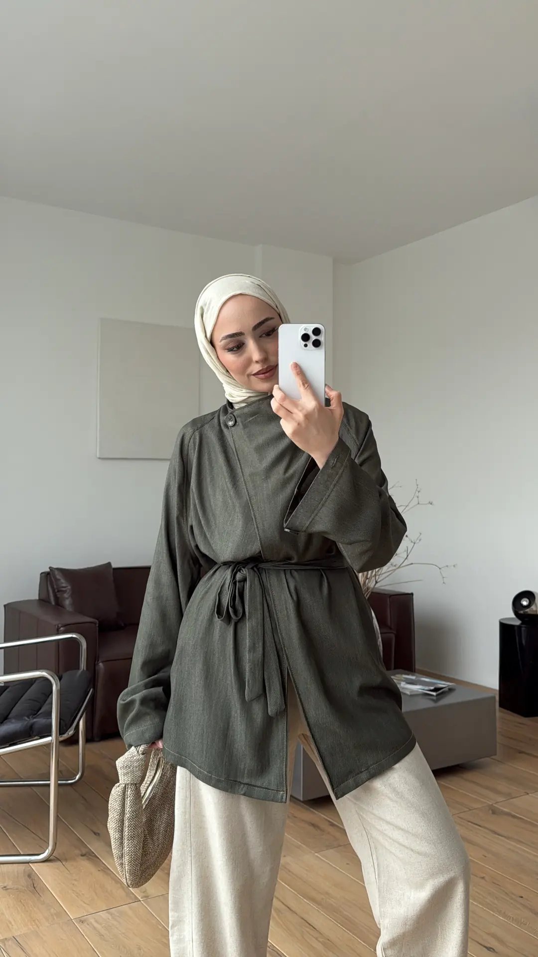 Salaş Yıkamalı Tencel Ceket Haki