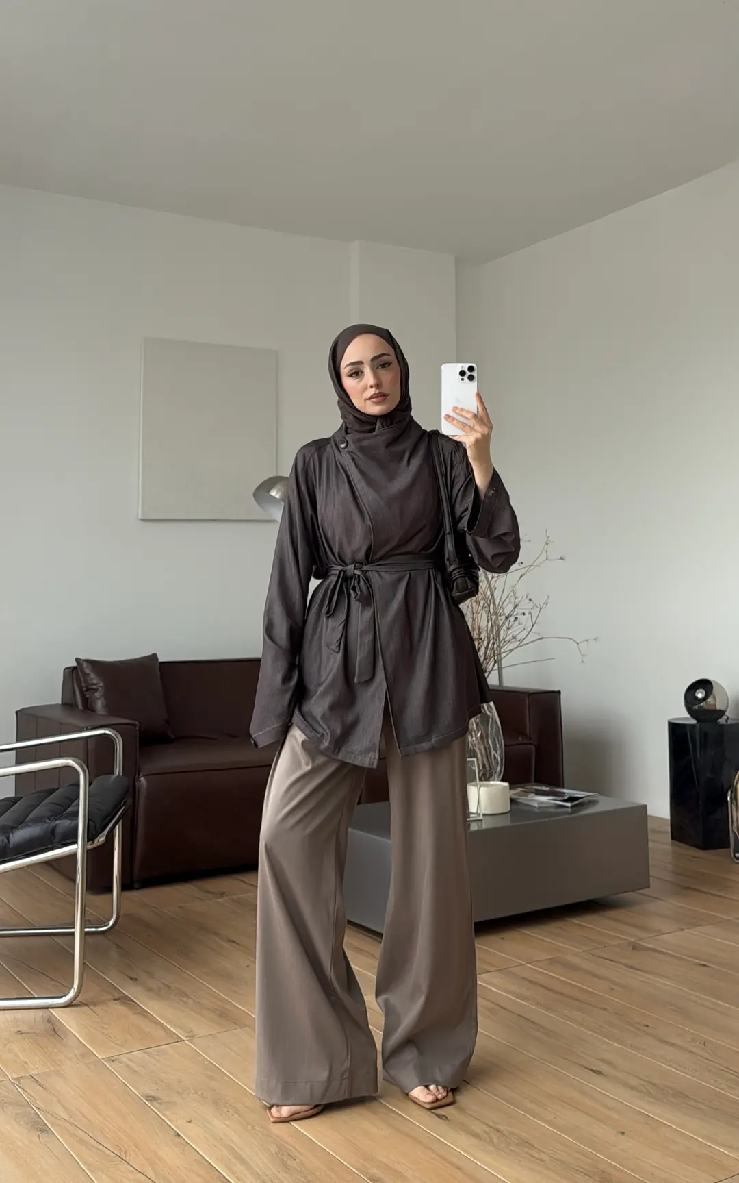 Salaş Yıkamalı Tencel Ceket Kahve