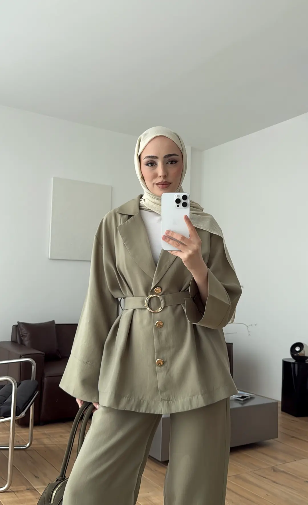 Toka Detay Tunik Takım Haki
