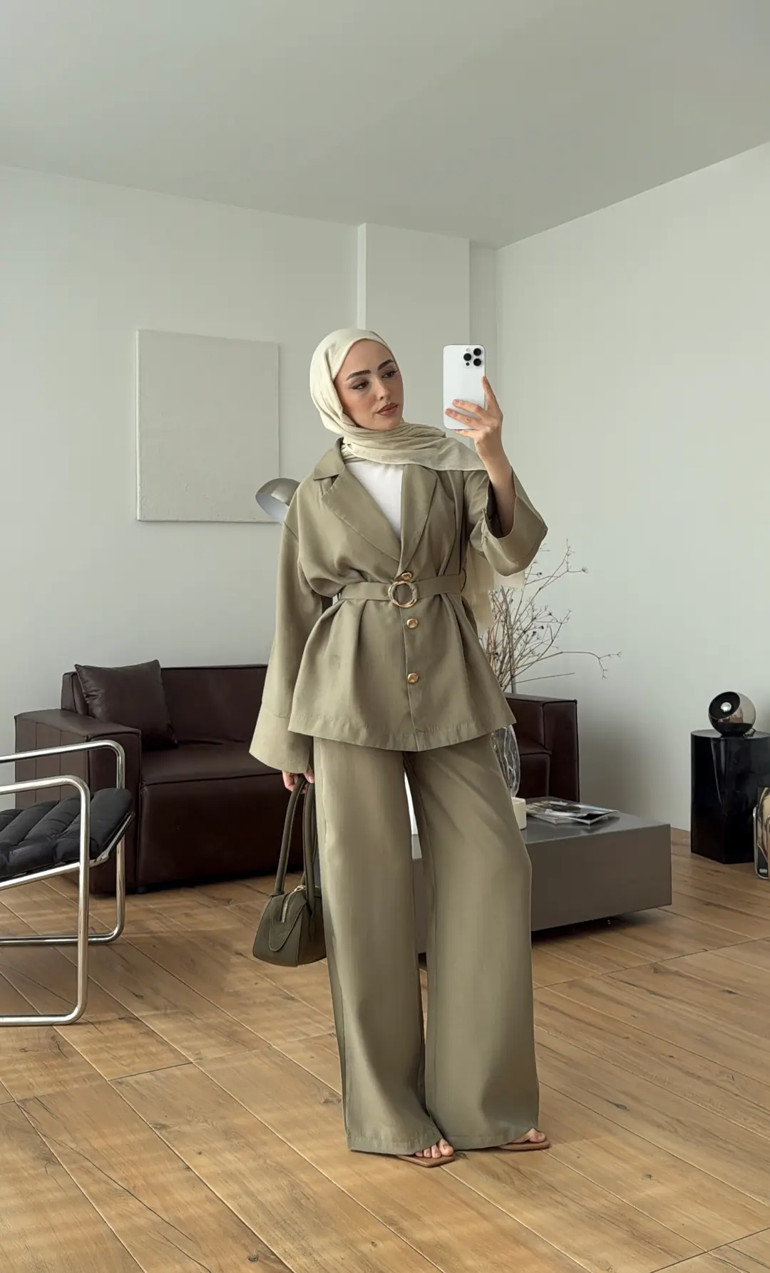 Toka Detay Tunik Takım Haki