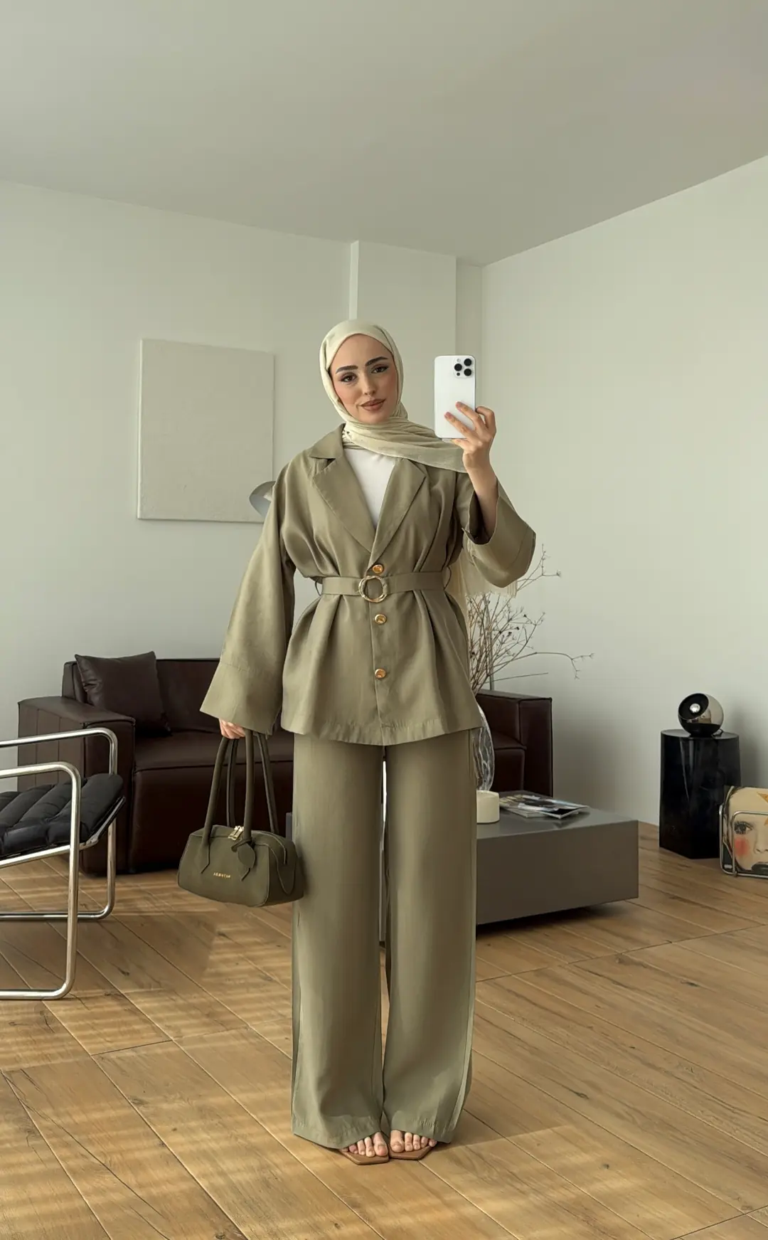 Toka Detay Tunik Takım Haki