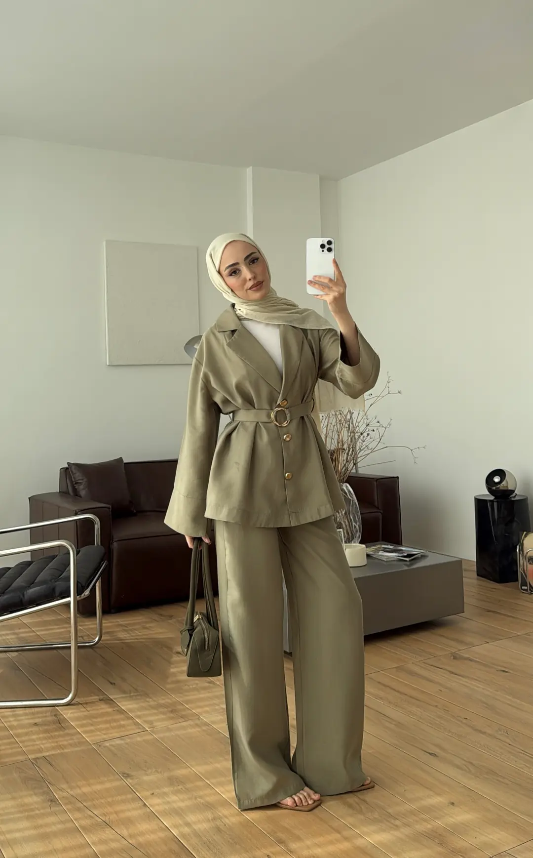 Toka Detay Tunik Takım Haki