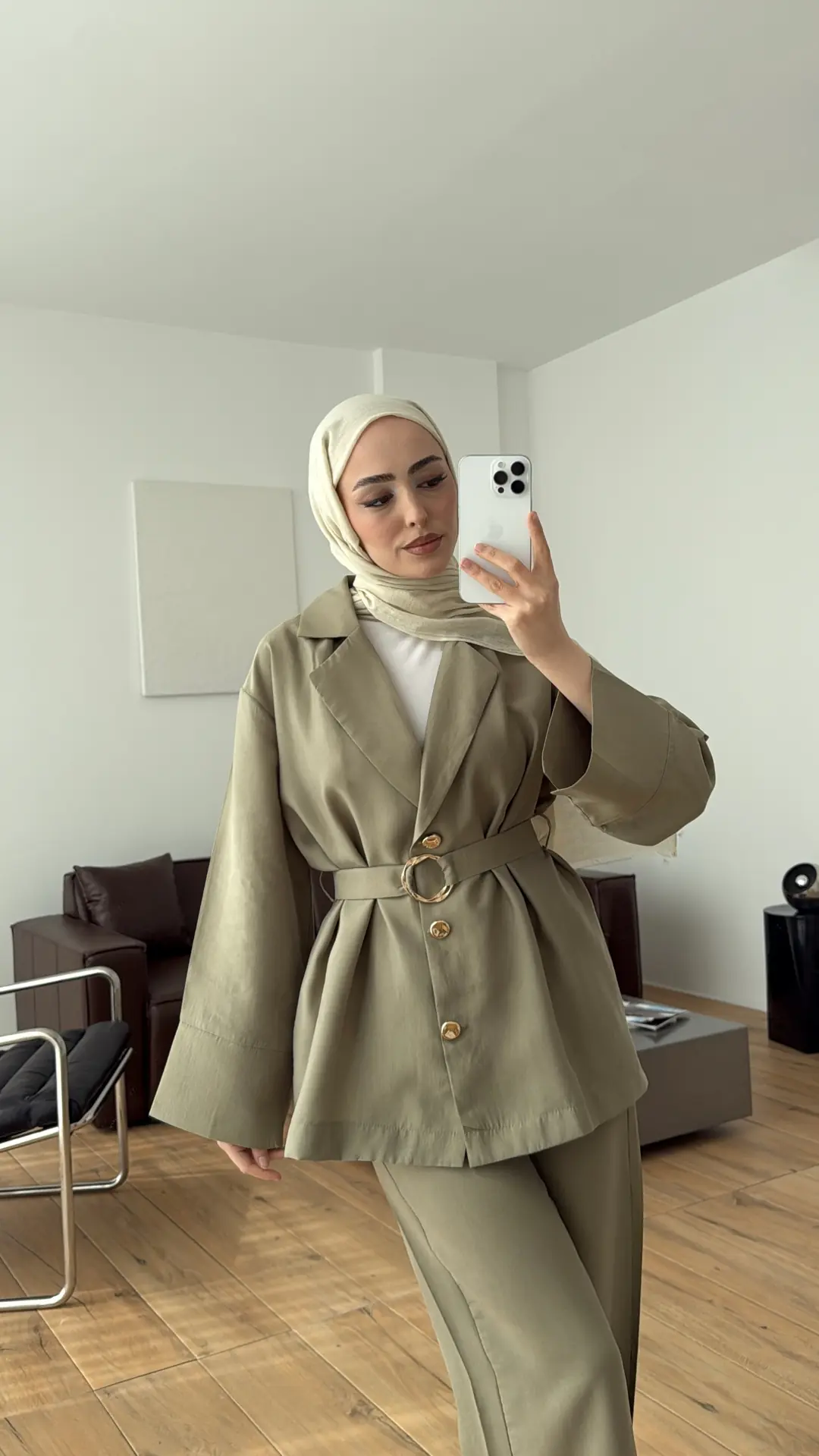Toka Detay Tunik Takım Haki