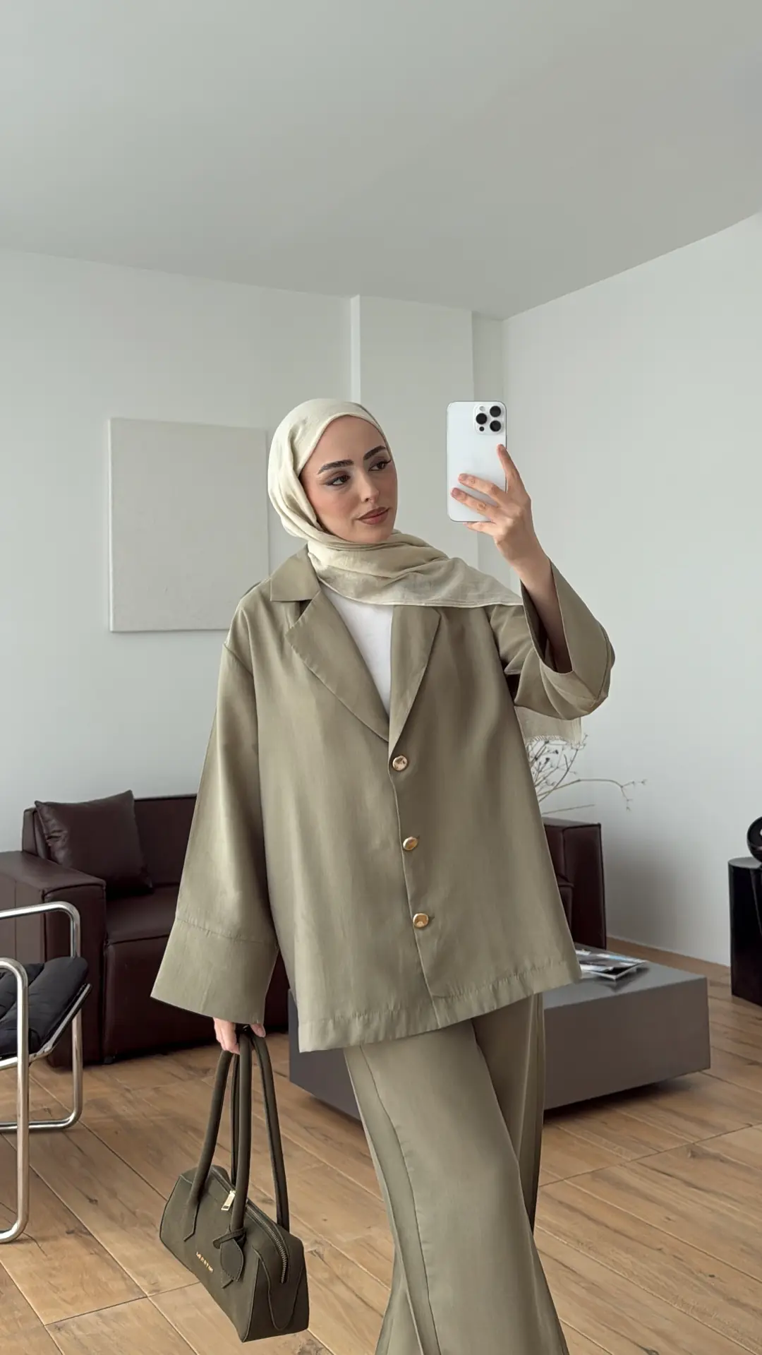 Toka Detay Tunik Takım Haki