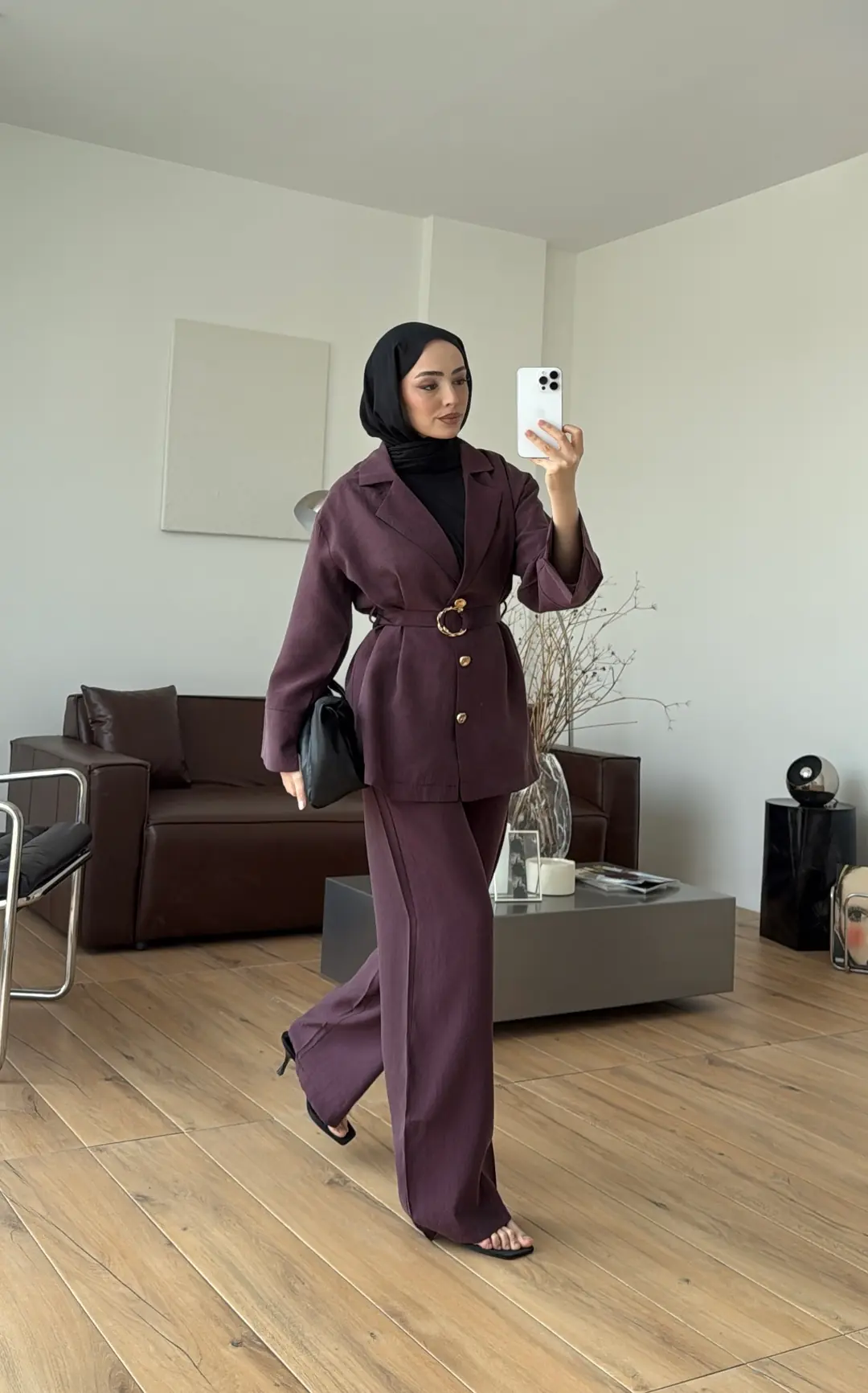 Toka Detay Tunik Takım Mürdüm