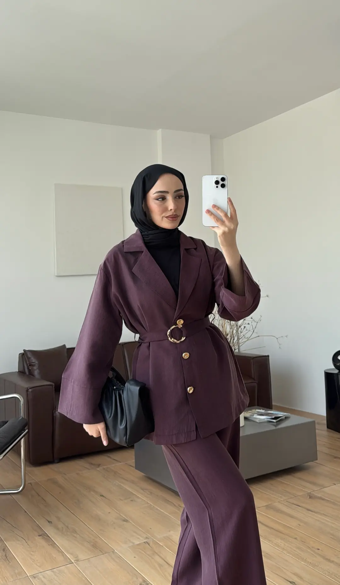 Toka Detay Tunik Takım Mürdüm