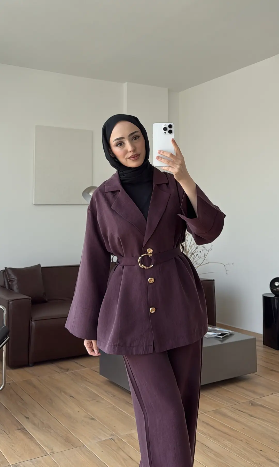 Toka Detay Tunik Takım Mürdüm