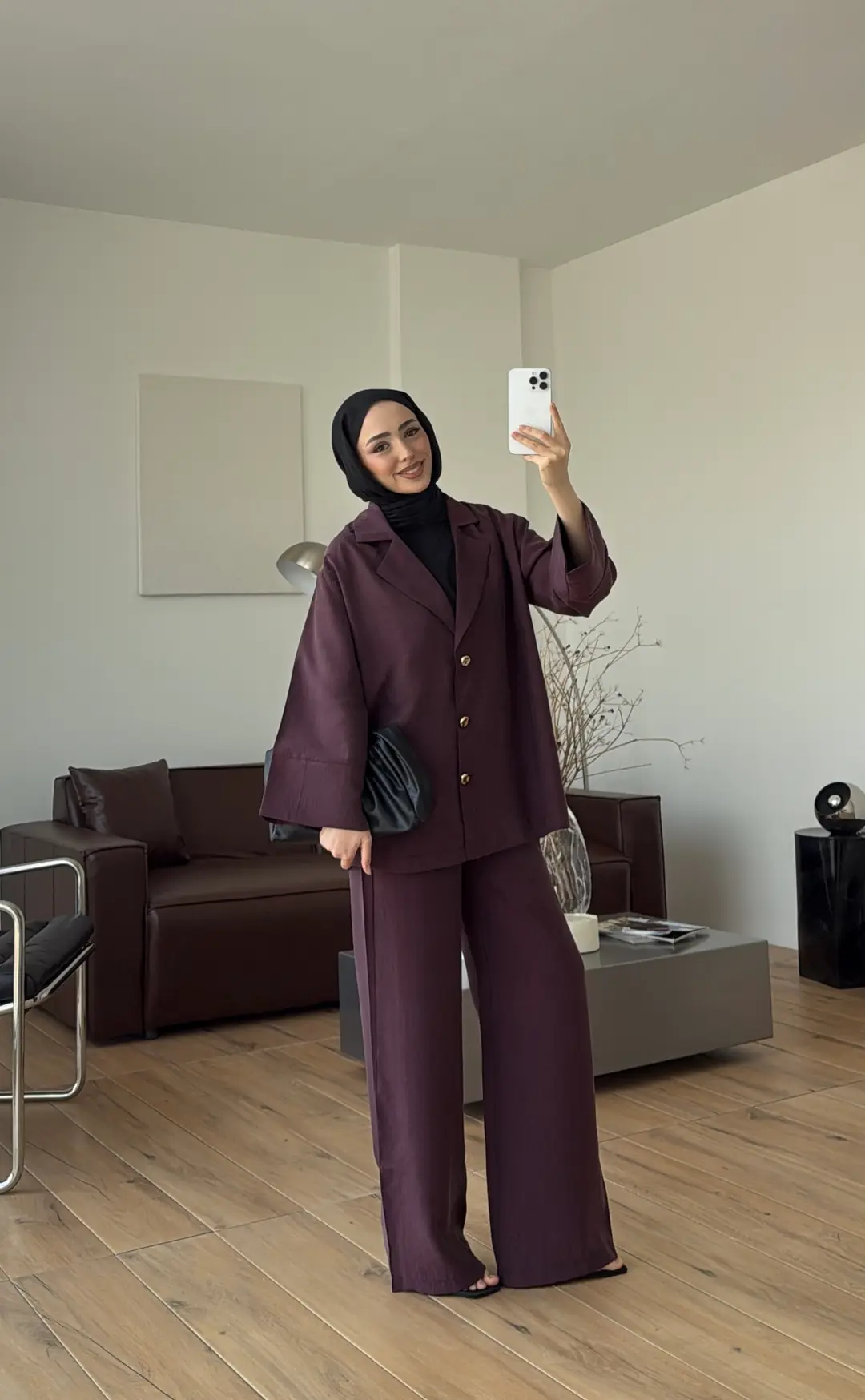 Toka Detay Tunik Takım Mürdüm