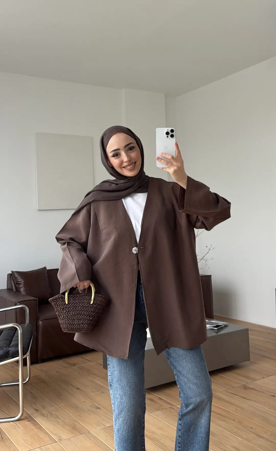 Yazlık Kimono Kahve 