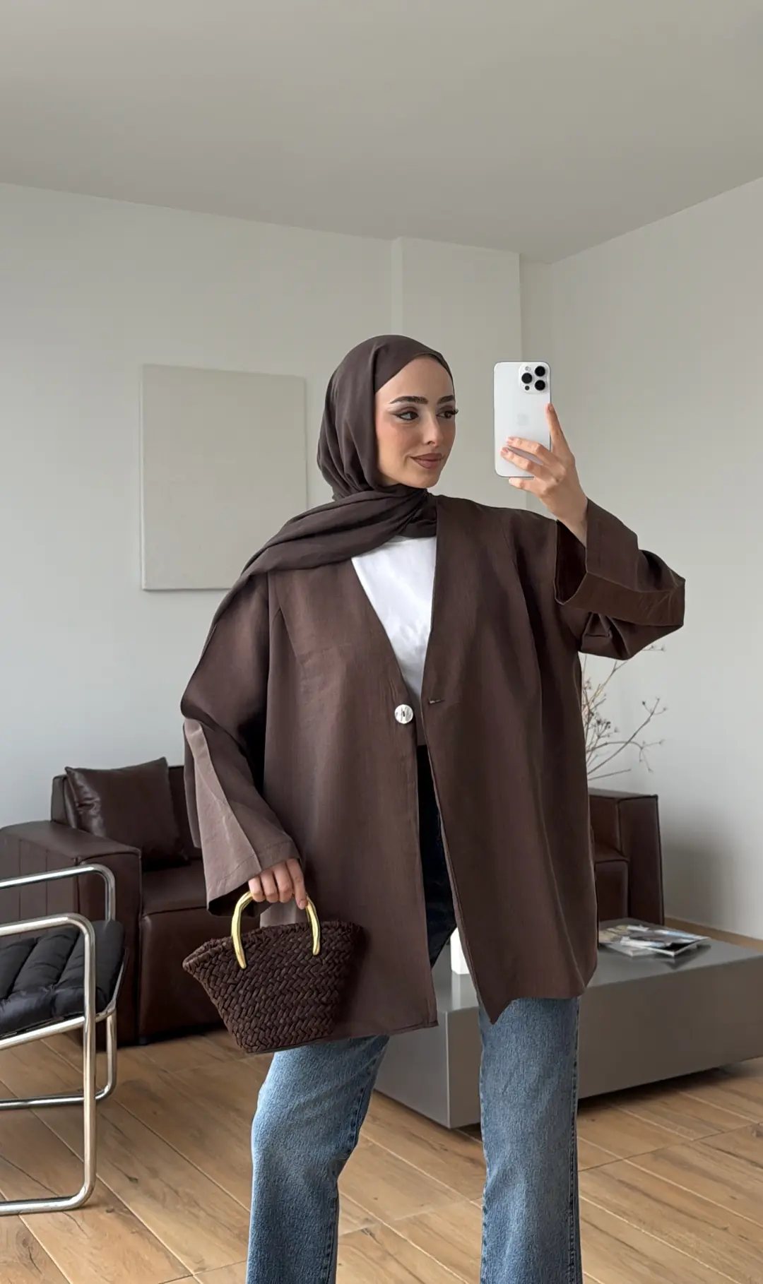 Yazlık Kimono Kahve 