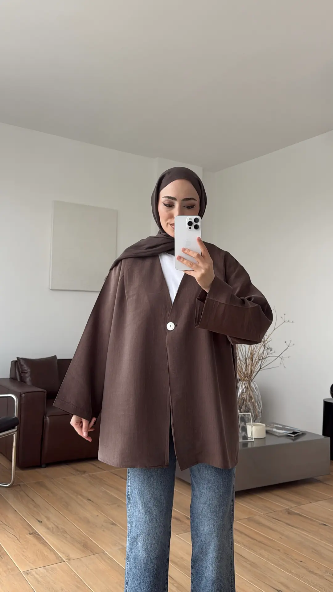 Yazlık Kimono Kahve 