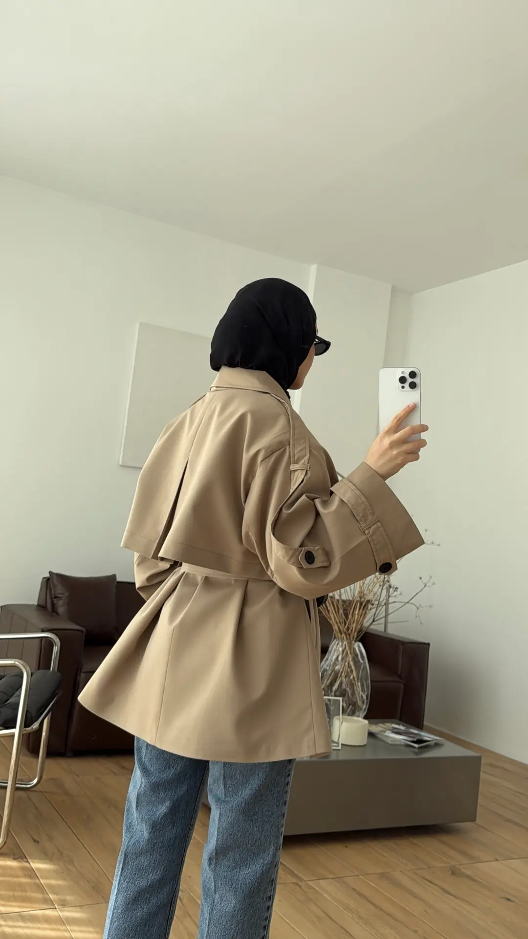 Kısa Trenç Camel