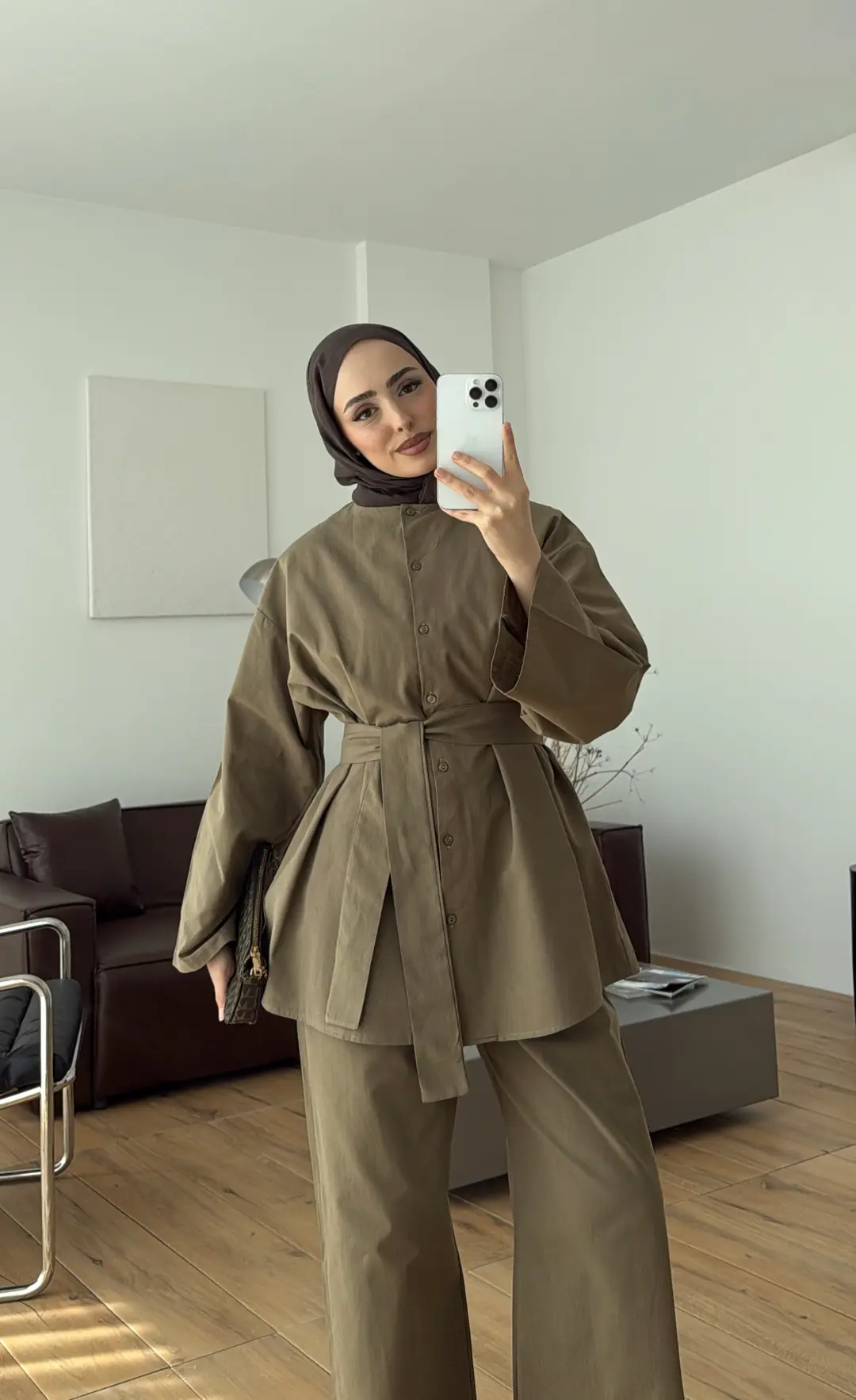 Kemerli Pantolon Takım Haki