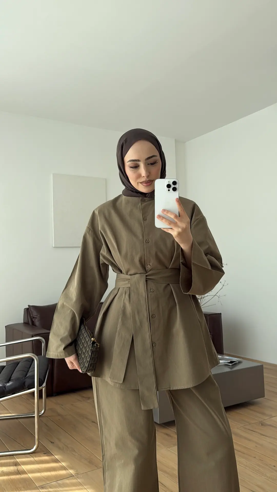 Kemerli Pantolon Takım Haki