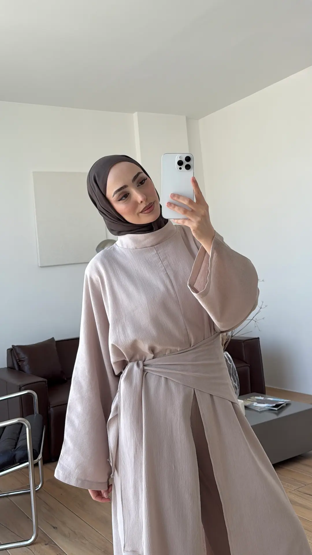 Sofia Keten Takım Bej