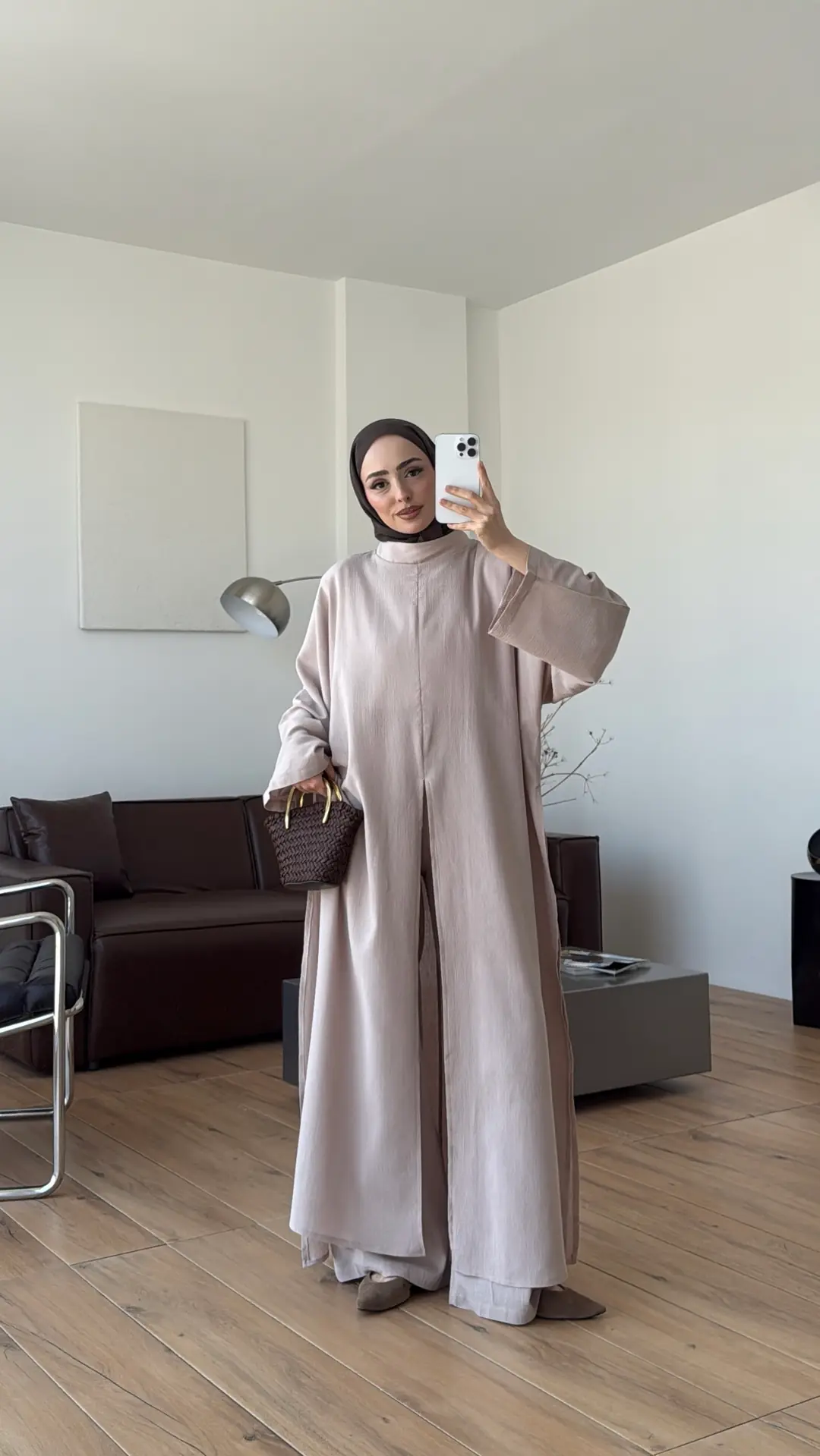 Sofia Keten Takım Bej