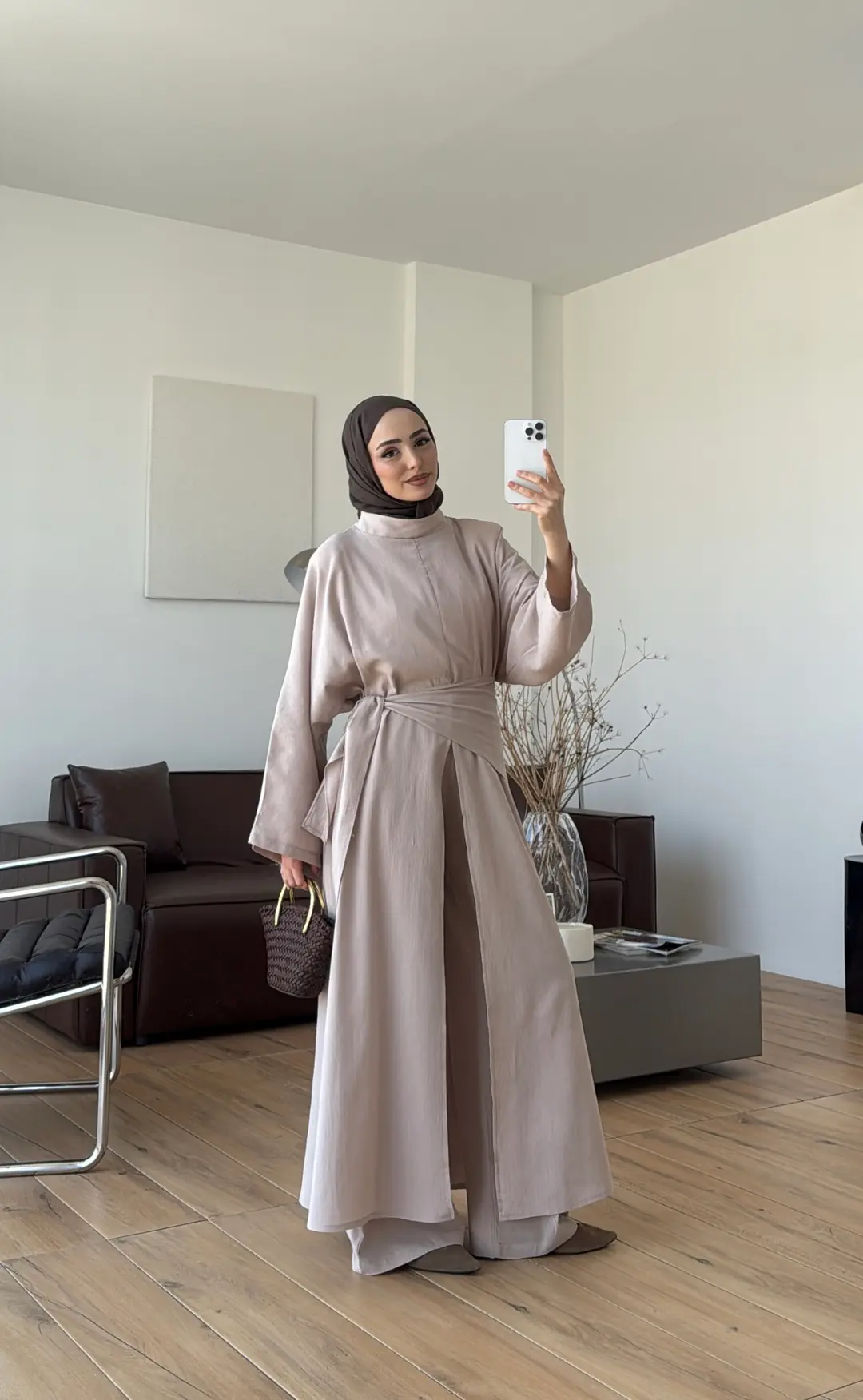 Sofia Keten Takım Bej