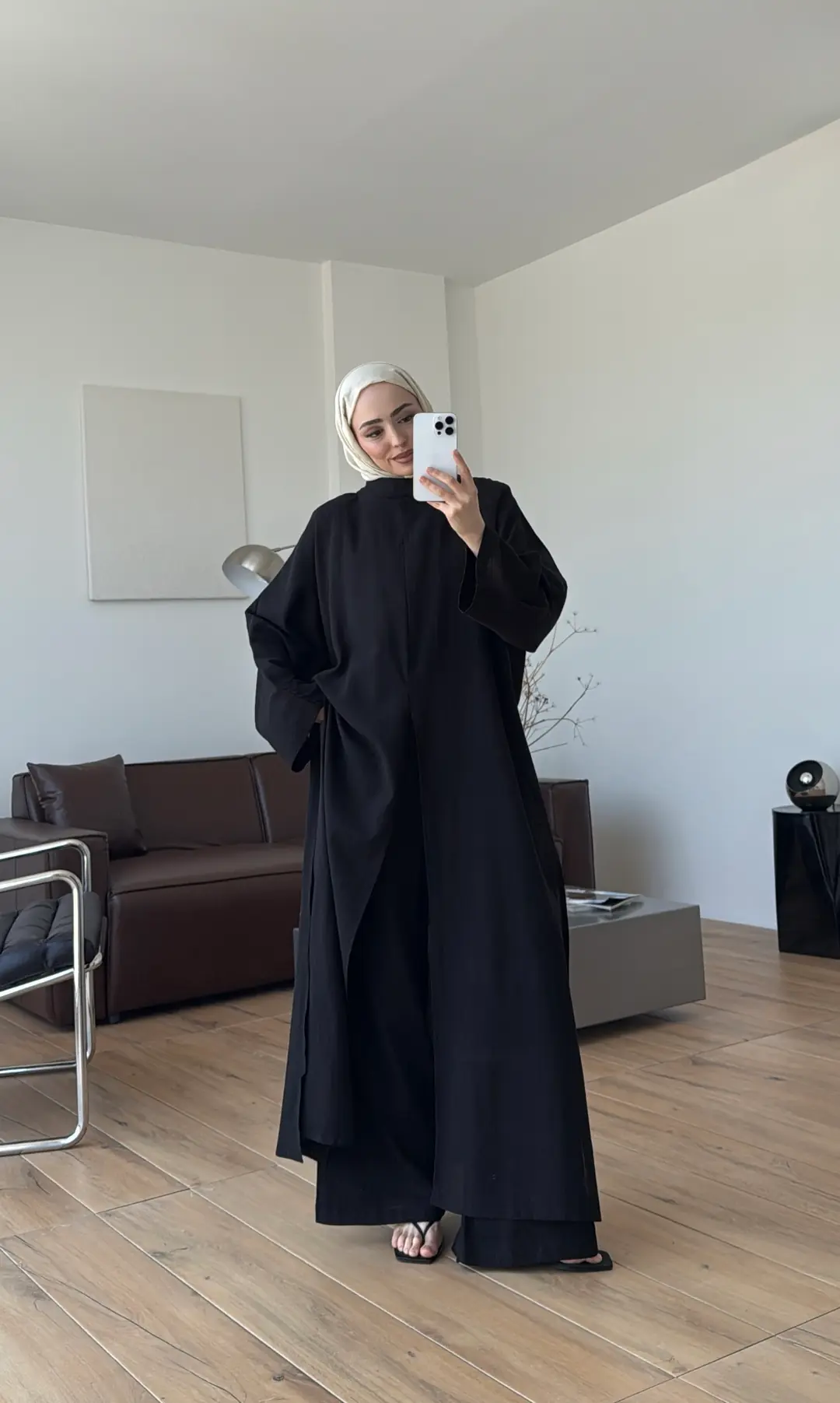 Sofia Keten Takım Siyah 