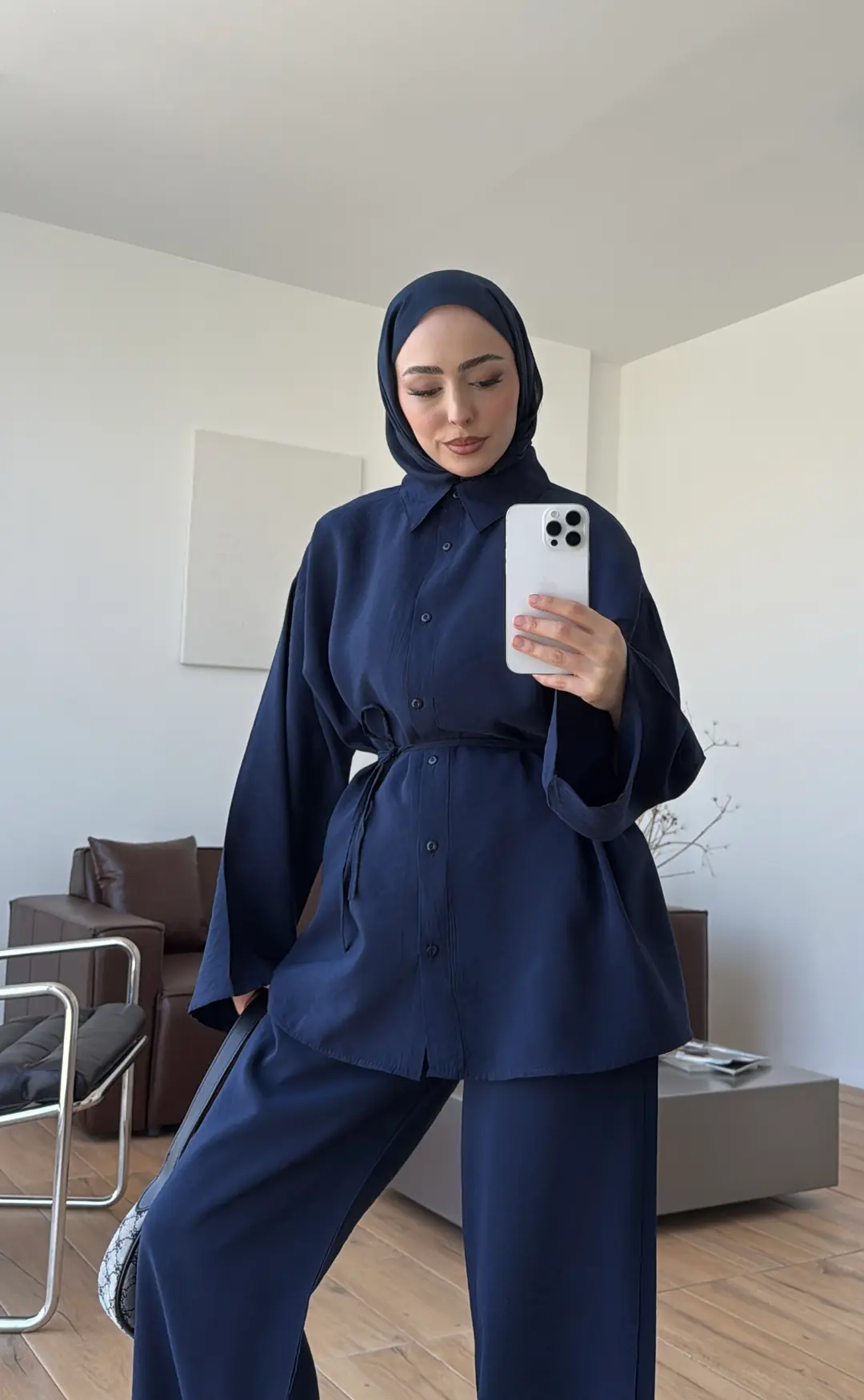 Tencel Bağlamalı Takım Lacivert