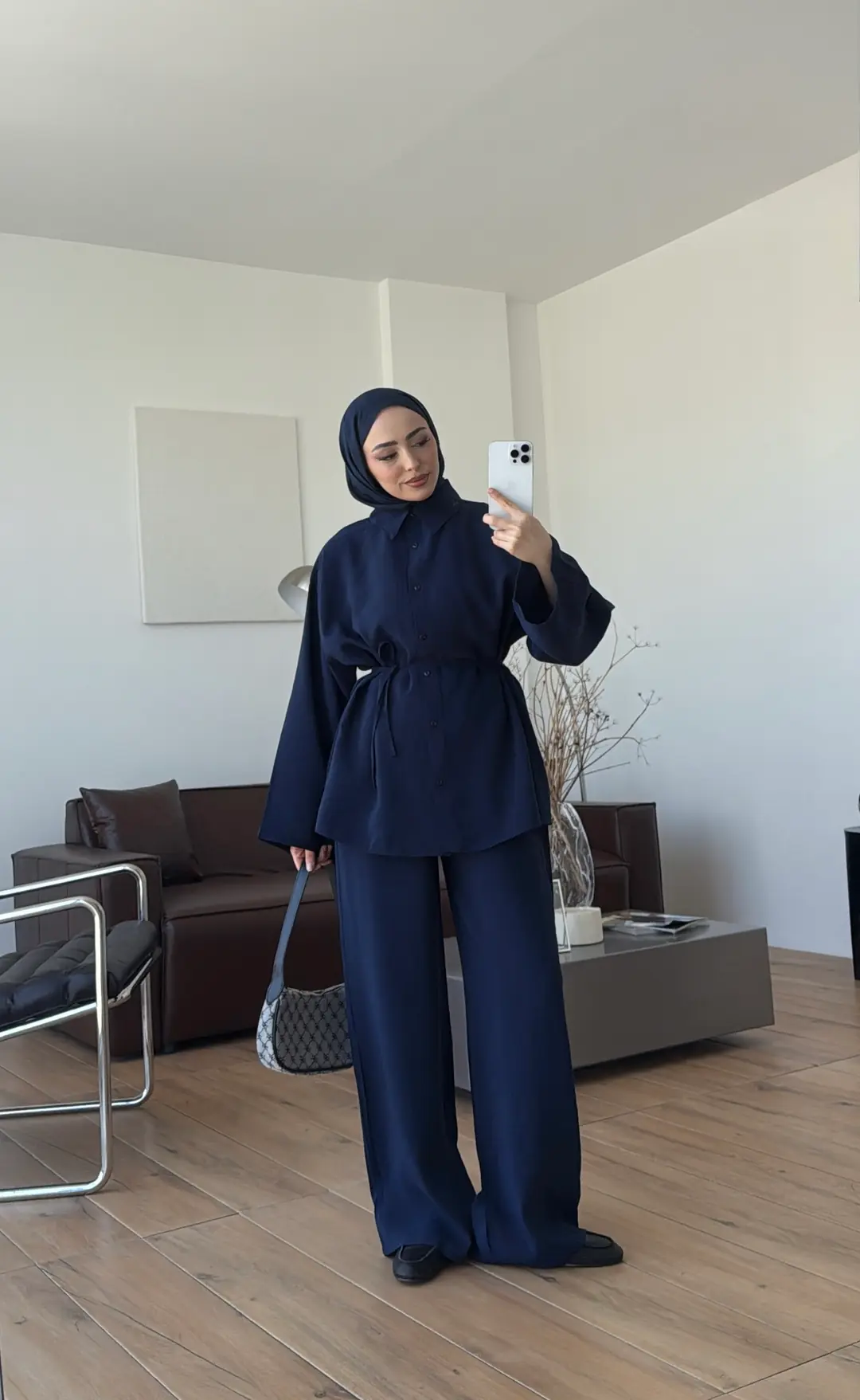 Tencel Bağlamalı Takım Lacivert