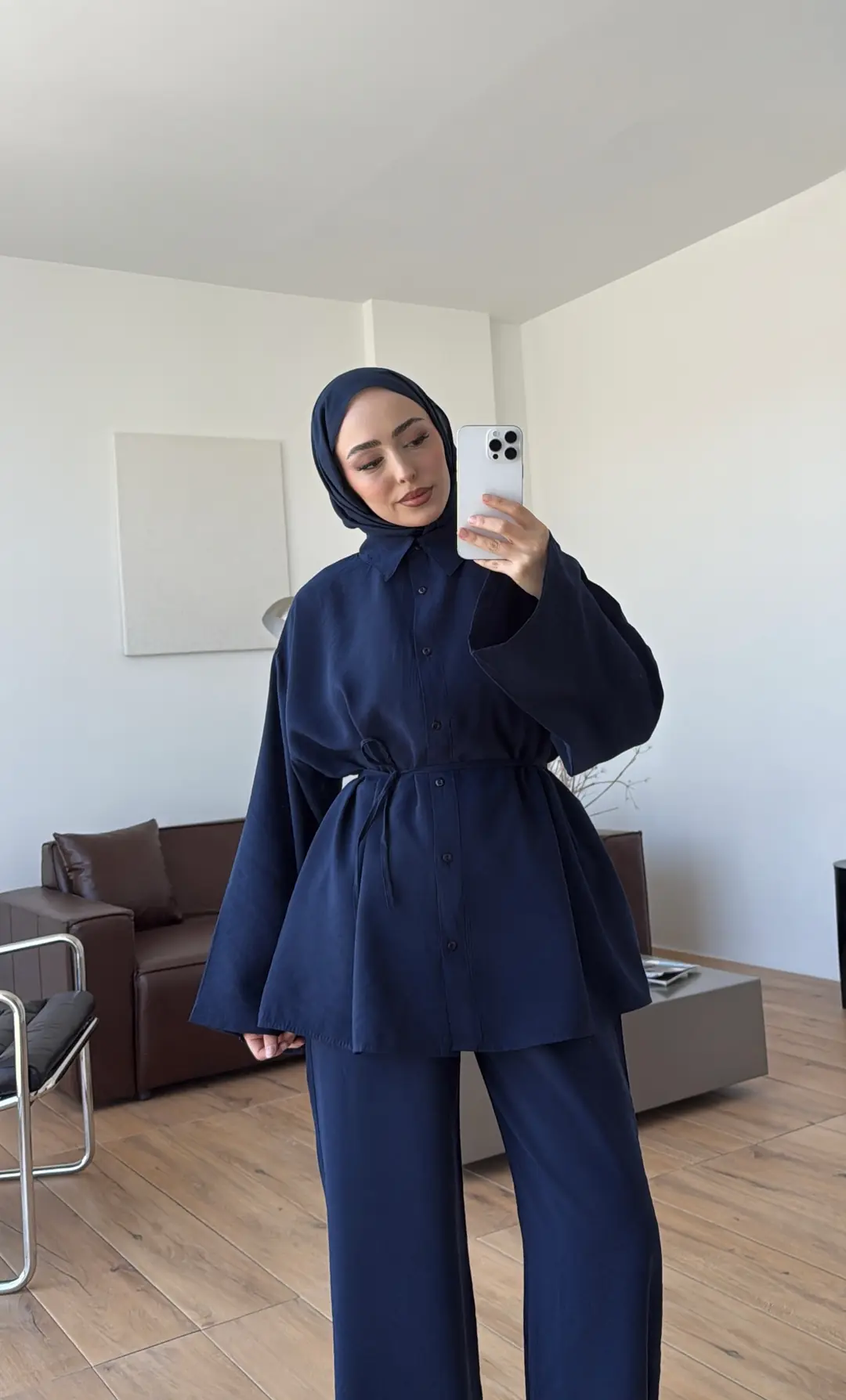 Tencel Bağlamalı Takım Lacivert