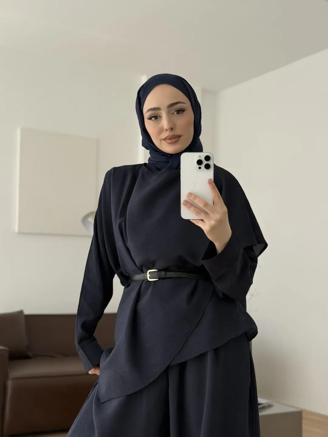 Pelerinli Takım Lacivert