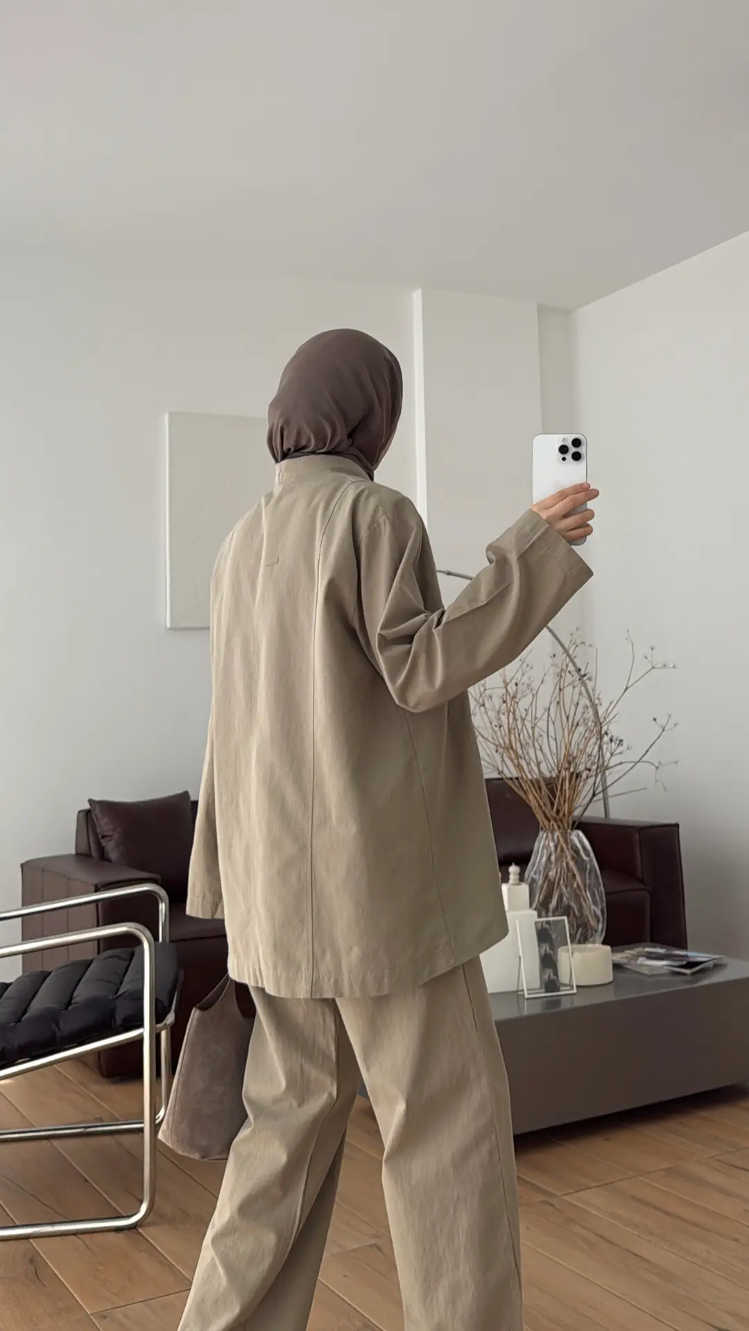 Çift Düğmeli Ceket/Gömlek Takım Vizon