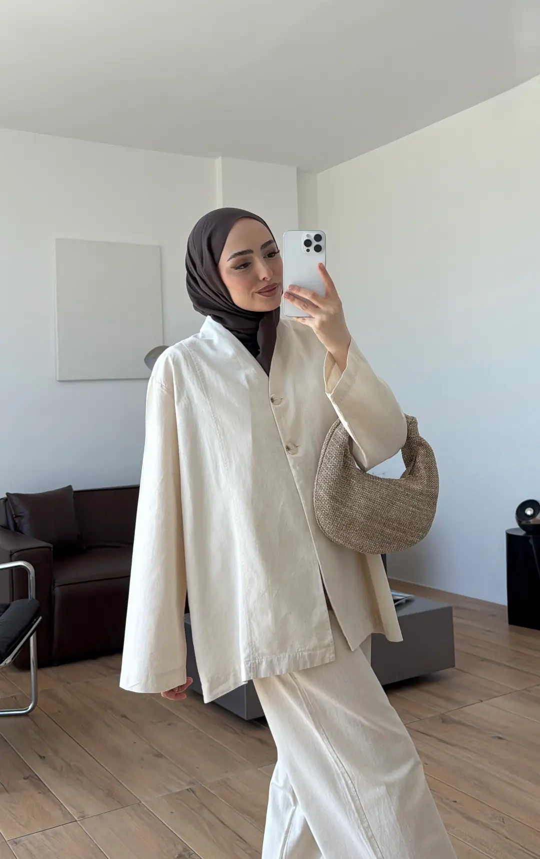 Çift Düğmeli Ceket/Gömlek Takım Natural