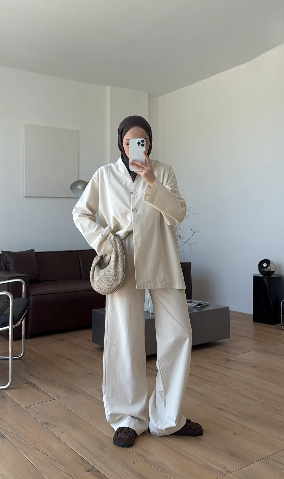 Çift Düğmeli Ceket/Gömlek Takım Natural