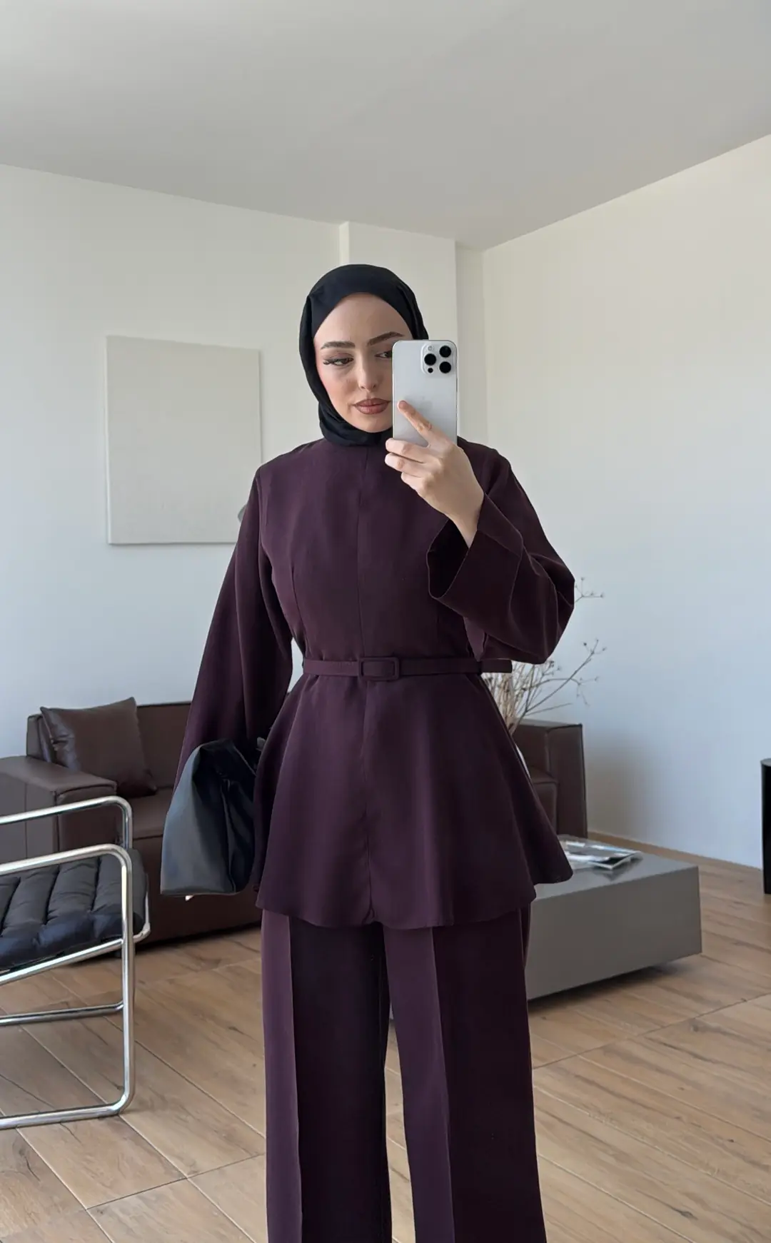 Kemerli Volanlı Takım Mürdüm