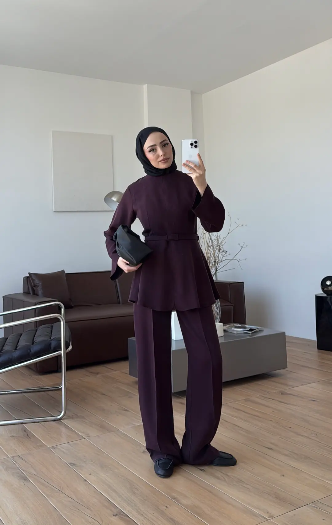 Kemerli Volanlı Takım Mürdüm