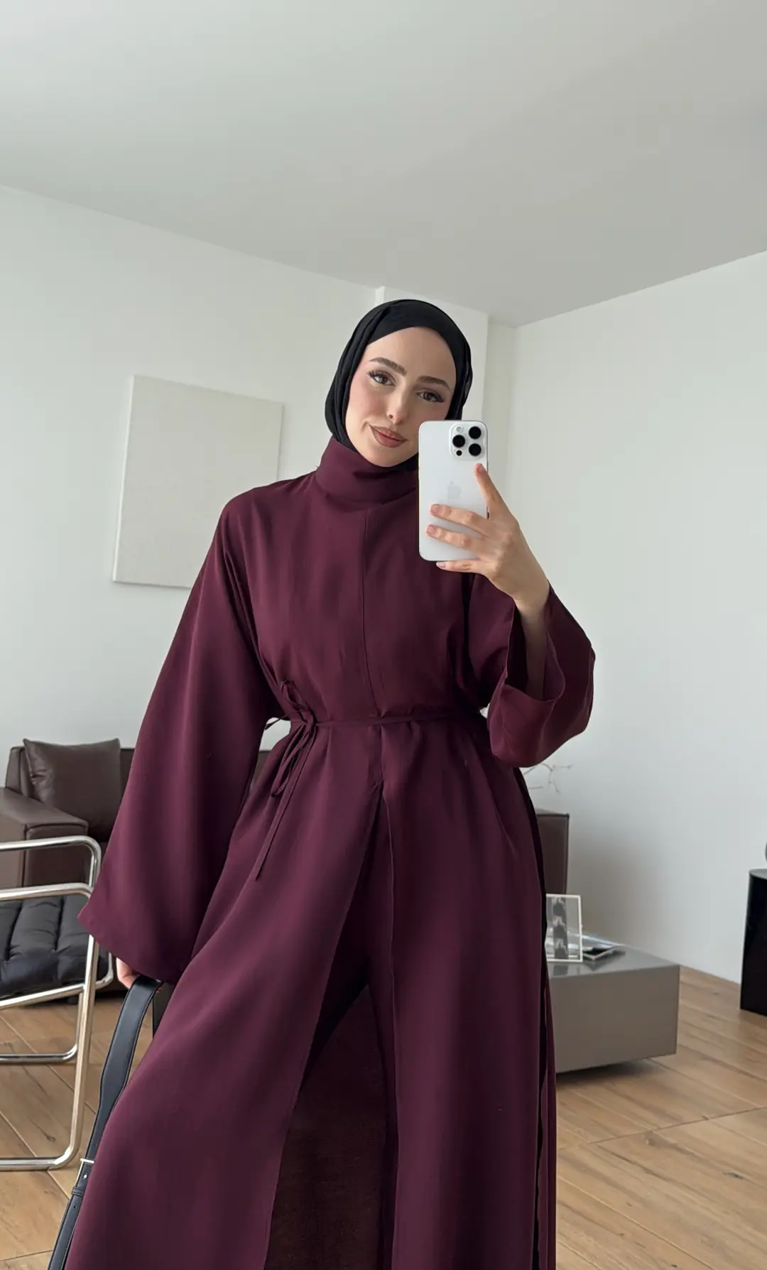 Sofia Yırtmaç Detay Takım Bordo